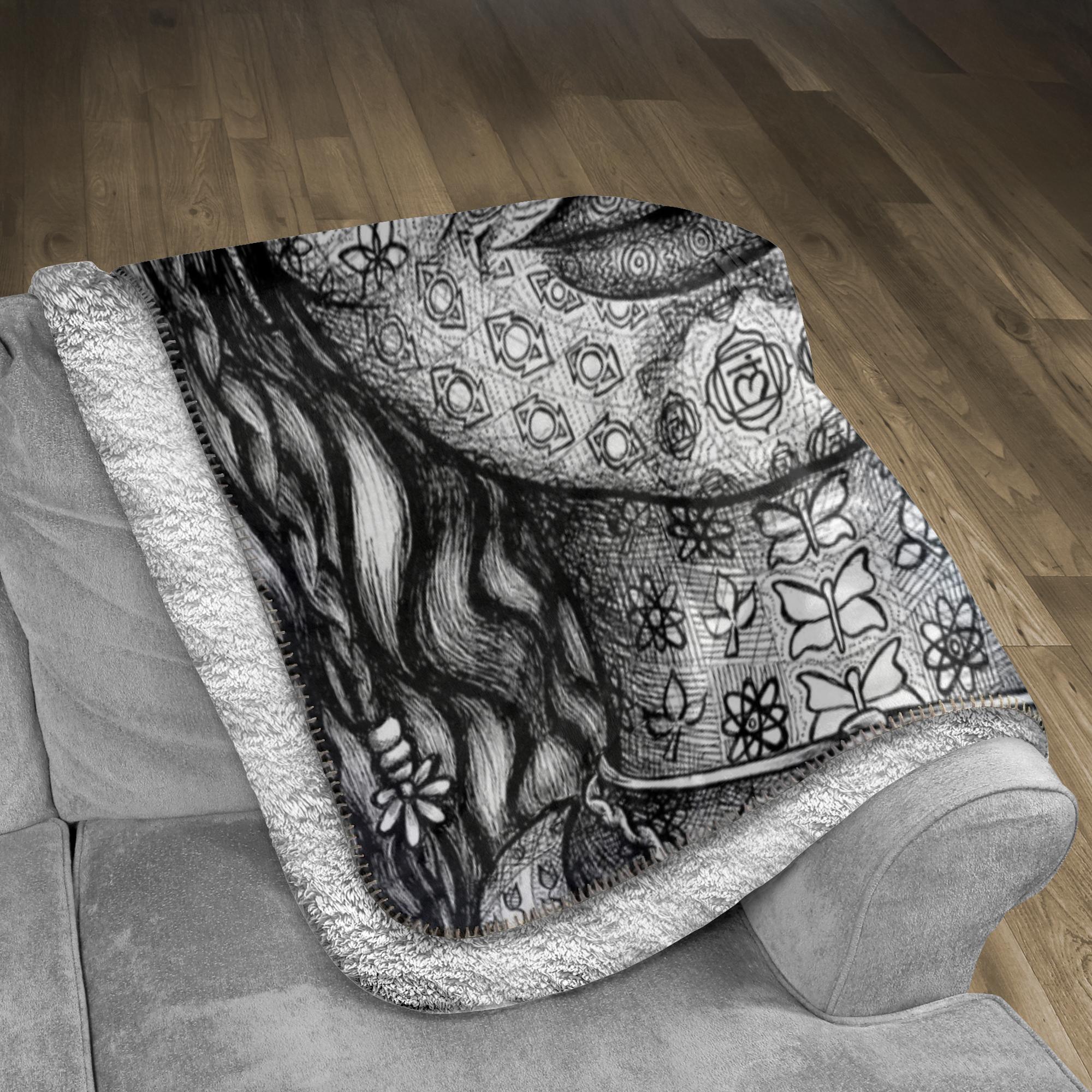 the-wisdom-keeper-of-magnetism-black-white-fleece-sherpa-blanket – Wisdom Keepers