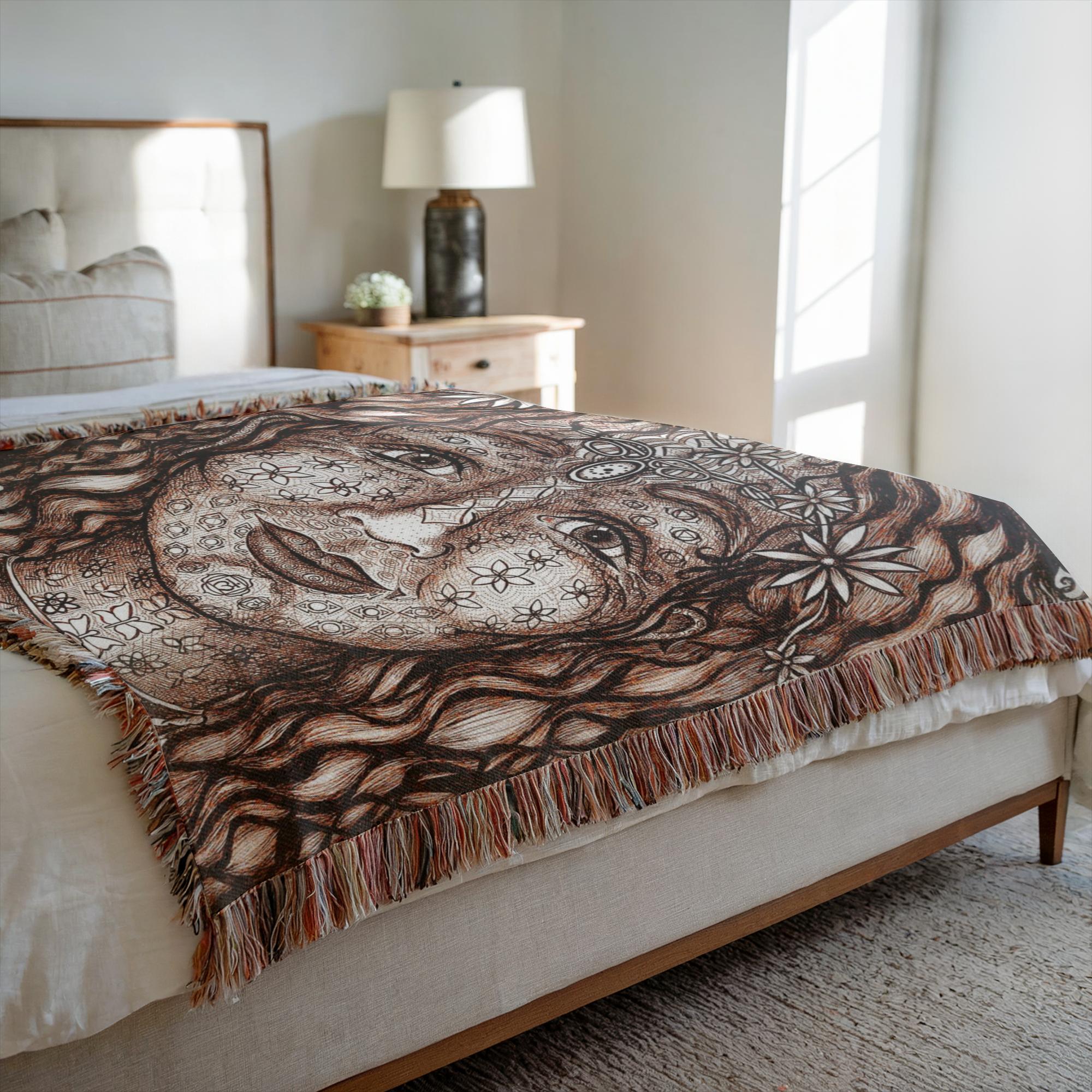 the-wisdom-keeper-of-magnetism-brown-white-woven-blanket – Wisdom Keepers