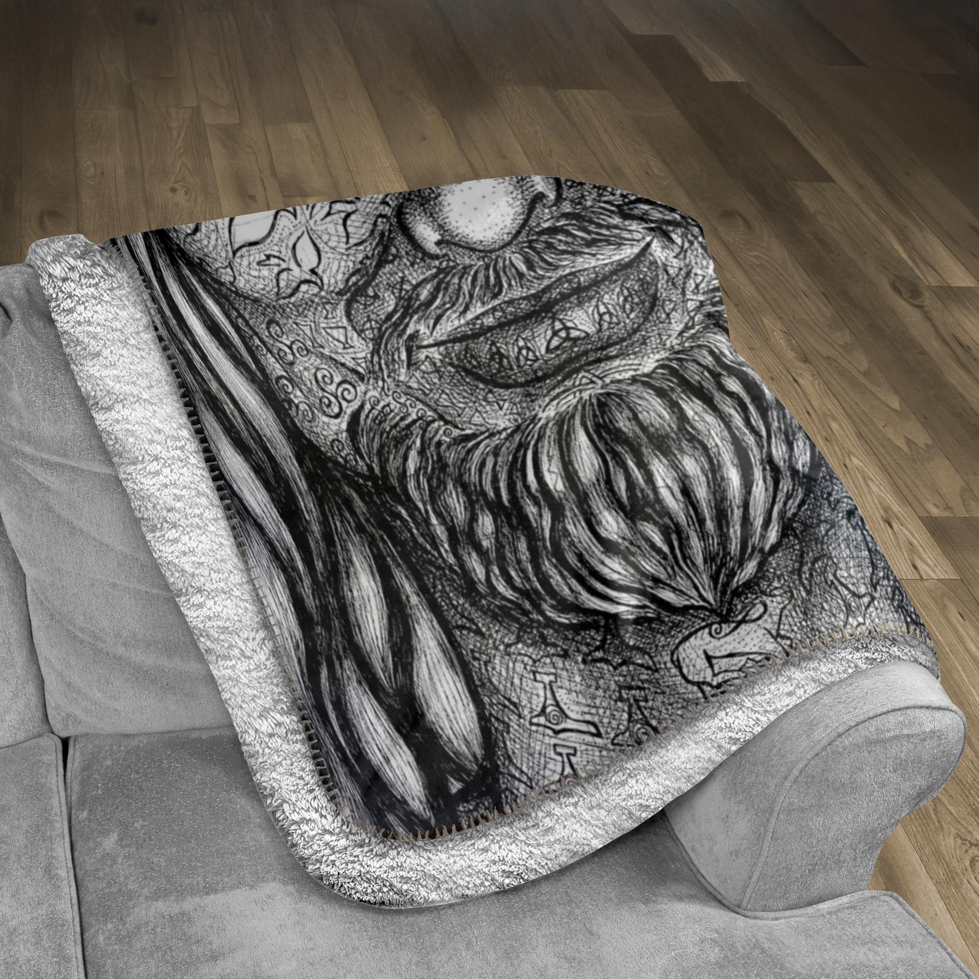 the-wisdom-keeper-of-authority-black-white-fleece-sherpa-blanket – Wisdom Keepers