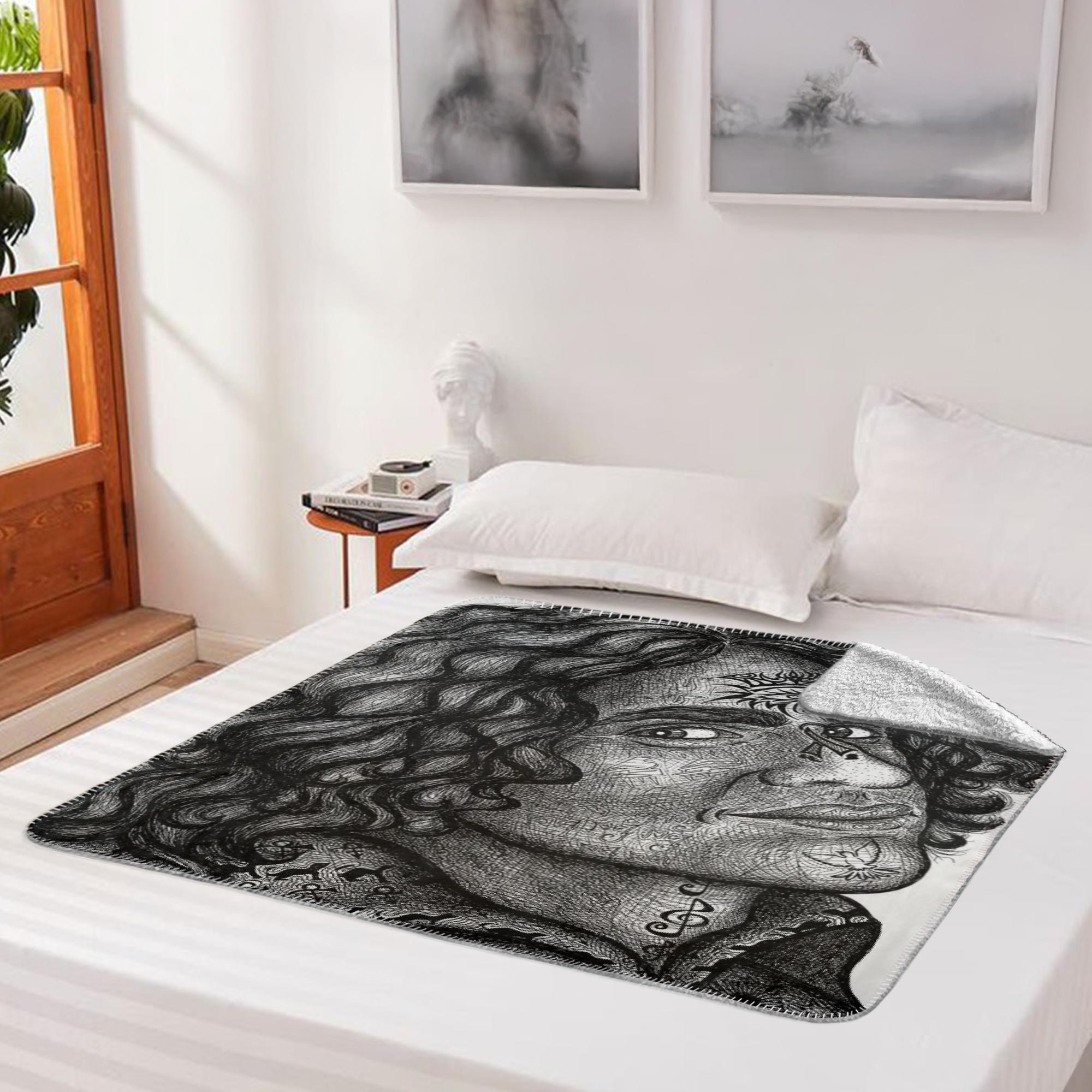 the-wisdom-keeper-of-enrichment-black-white-fleece-sherpa-blanket – Wisdom Keepers