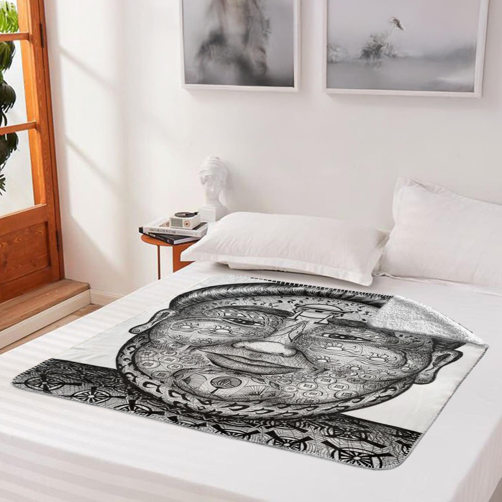 the-wisdom-keeper-of-strength-black-white-fleece-sherpa-blanket – Wisdom Keepers