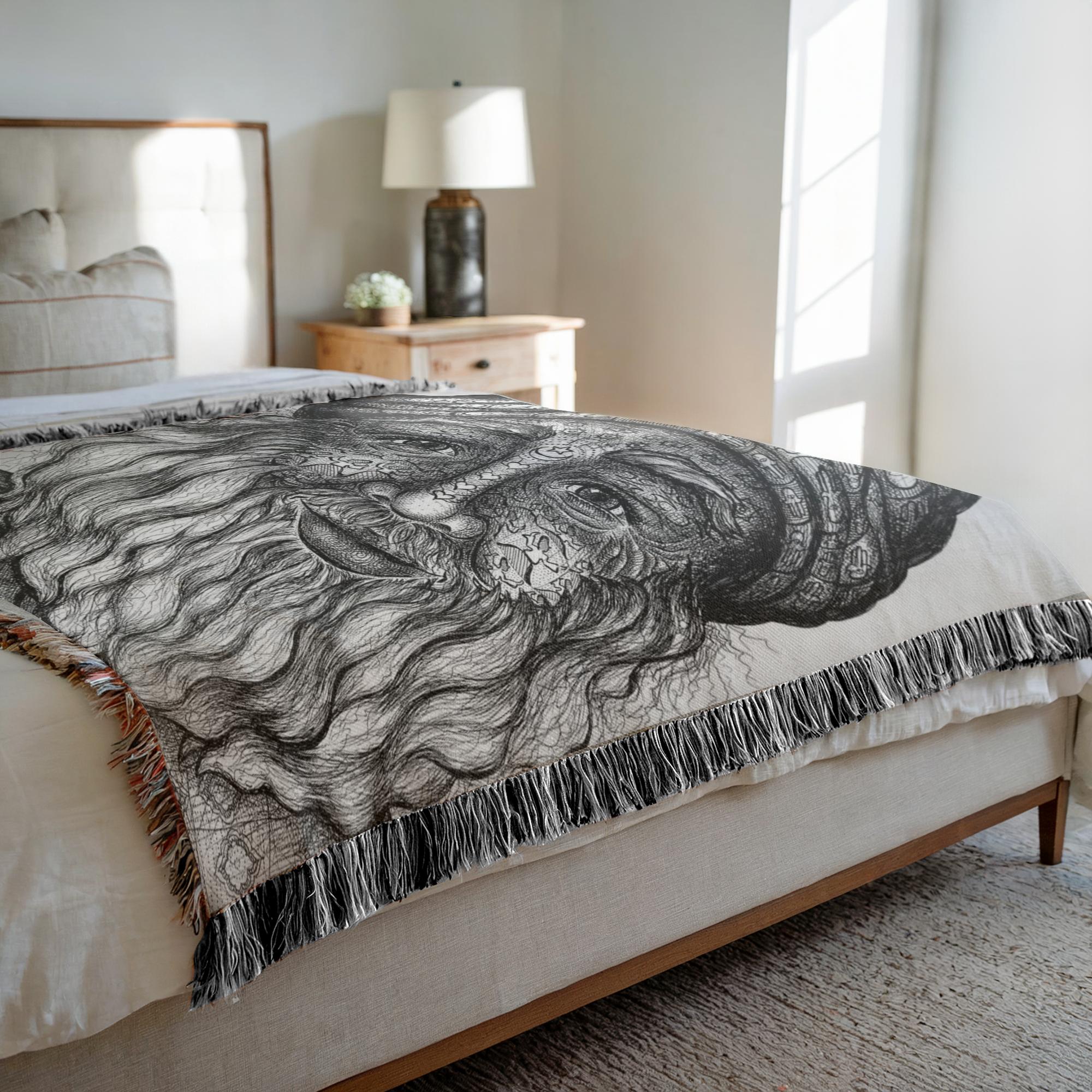 the-wisdom-keeper-of-acceptance-black-white-woven-blanket – Wisdom Keepers