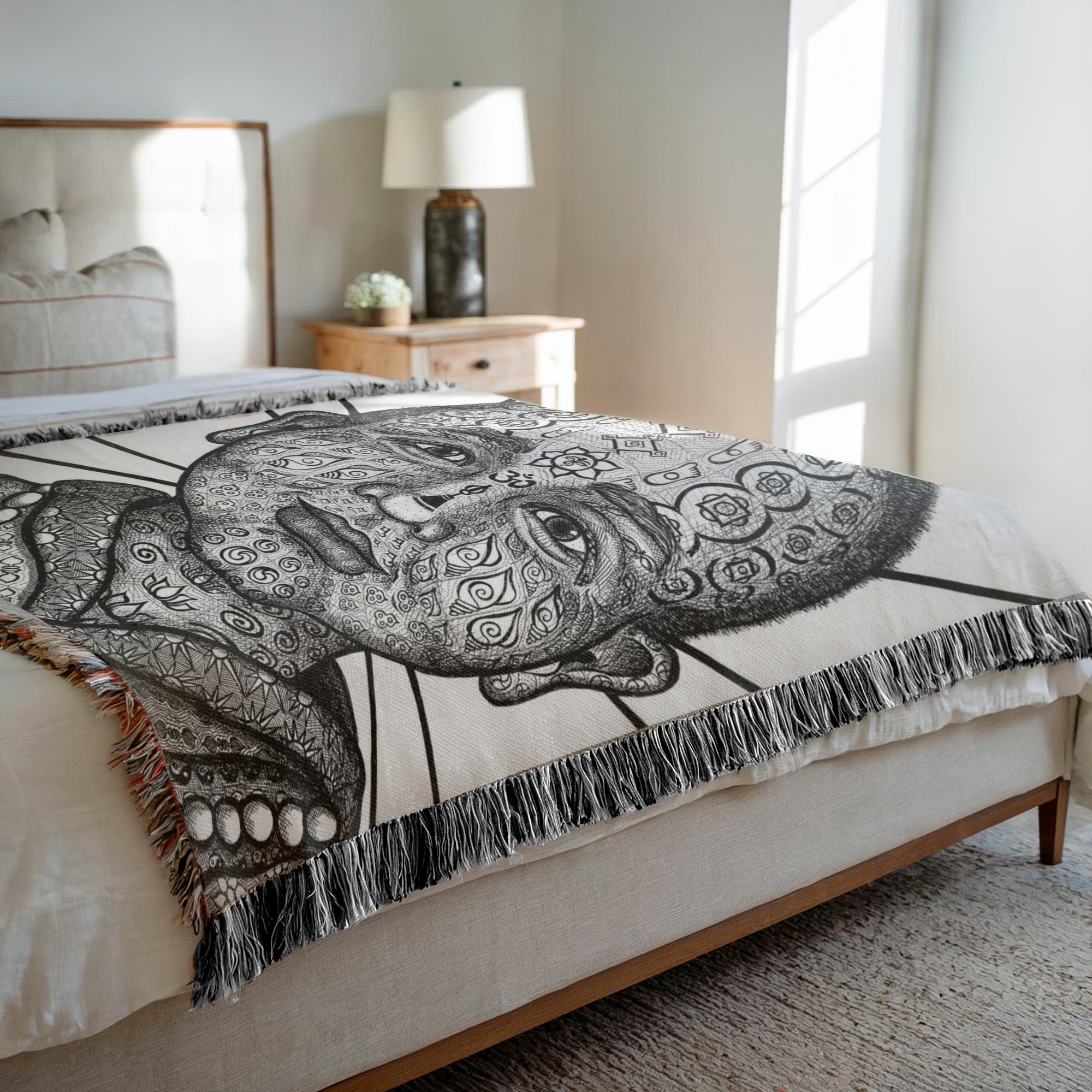 the-wisdom-keeper-of-initiative-awakening-black-white-woven-blanket – Wisdom Keepers