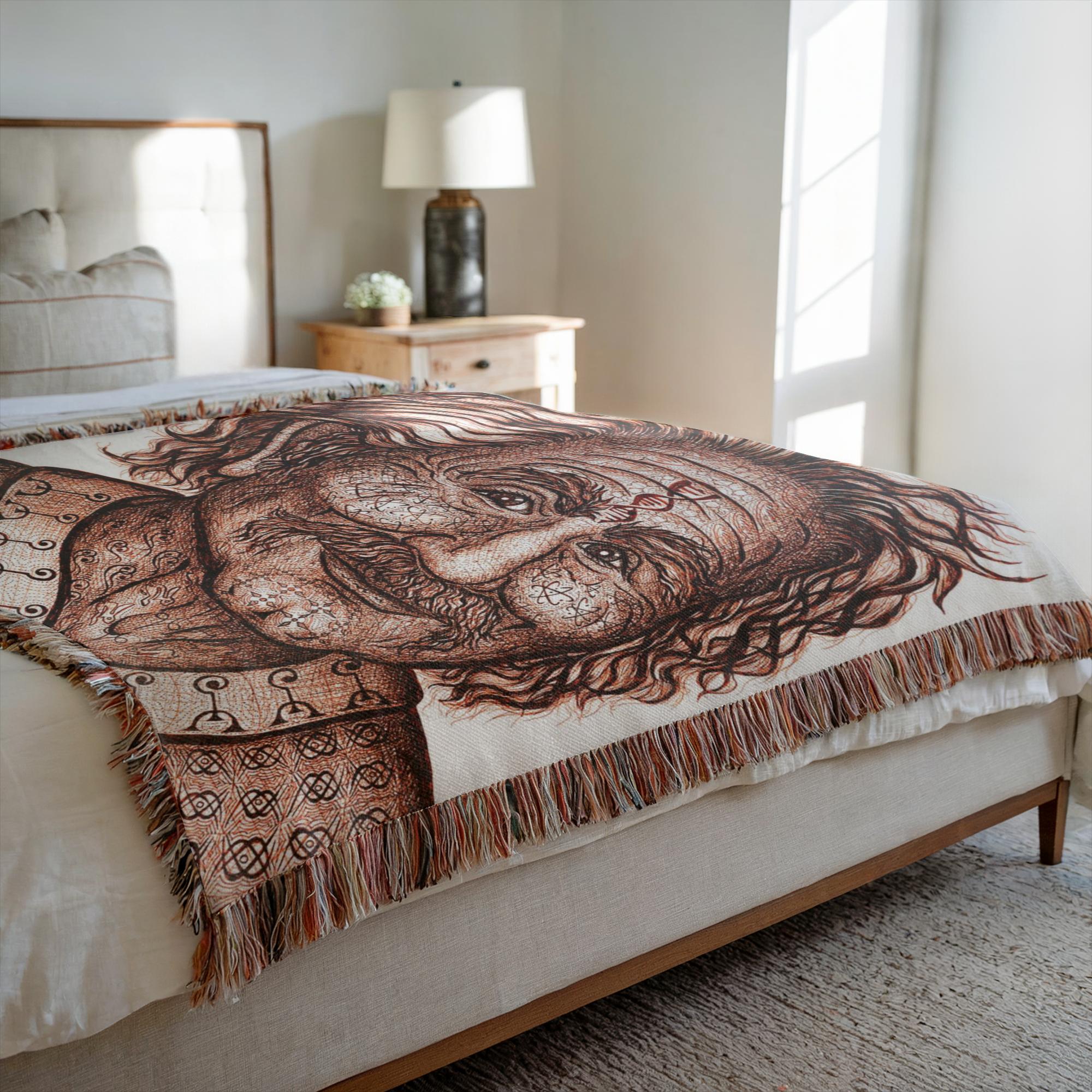 the-wisdom-keeper-of-invention-brown-white-woven-blanket – Wisdom Keepers