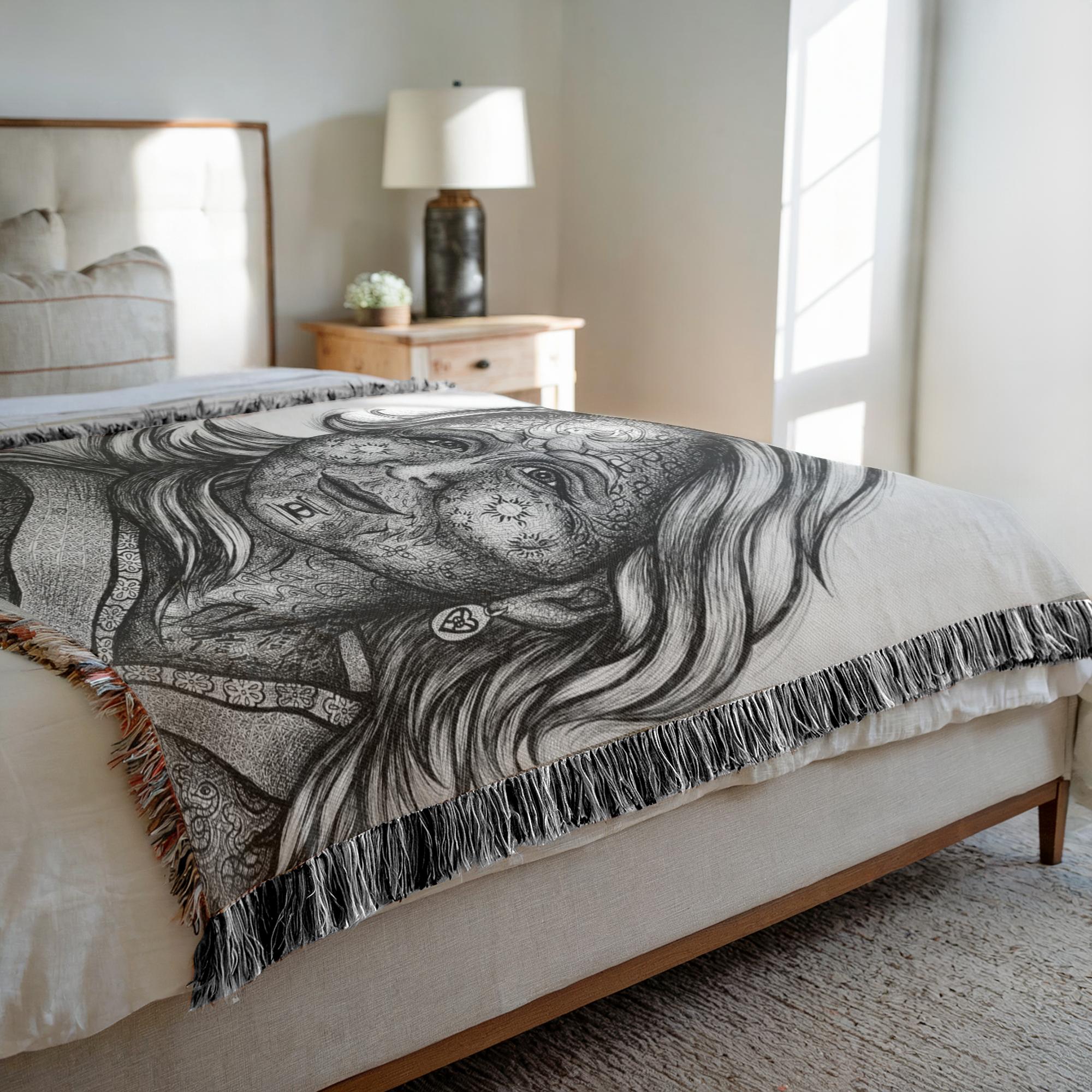 the-wisdom-keeper-of-commitment-devotion-black-white-woven-blanket – Wisdom Keepers