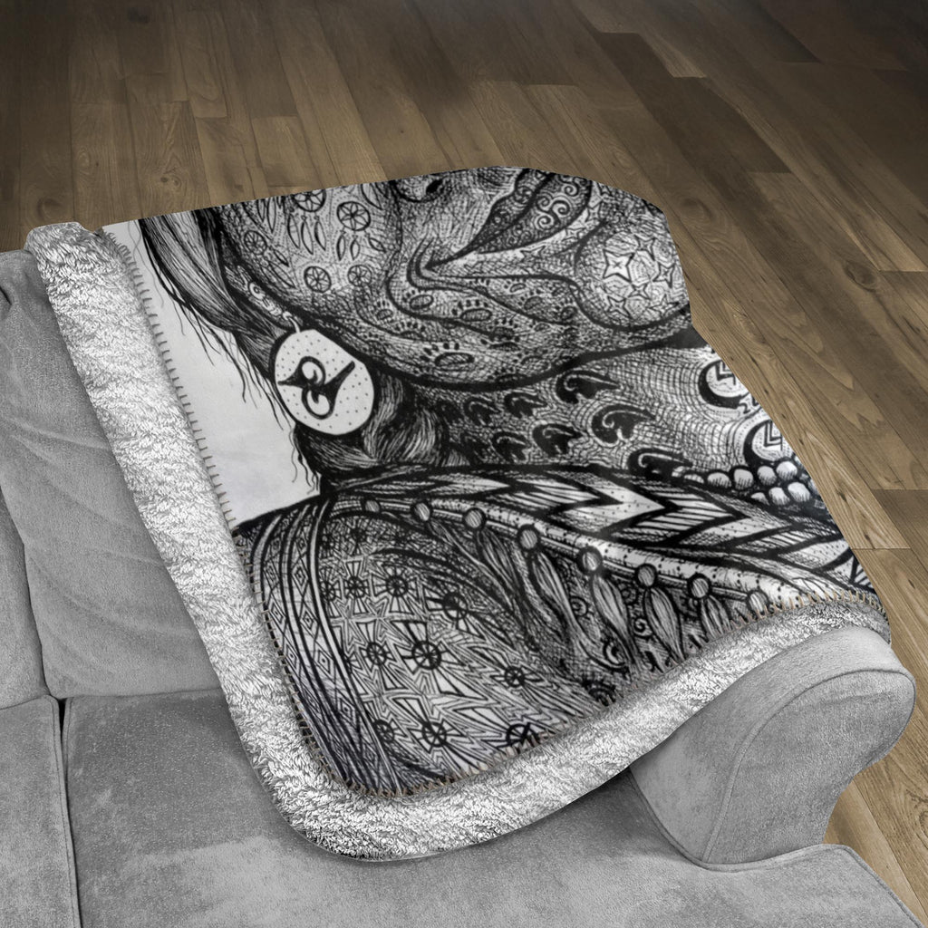 the-wisdom-keeper-of-altruism-black-white-fleece-sherpa-blanket – Wisdom Keepers