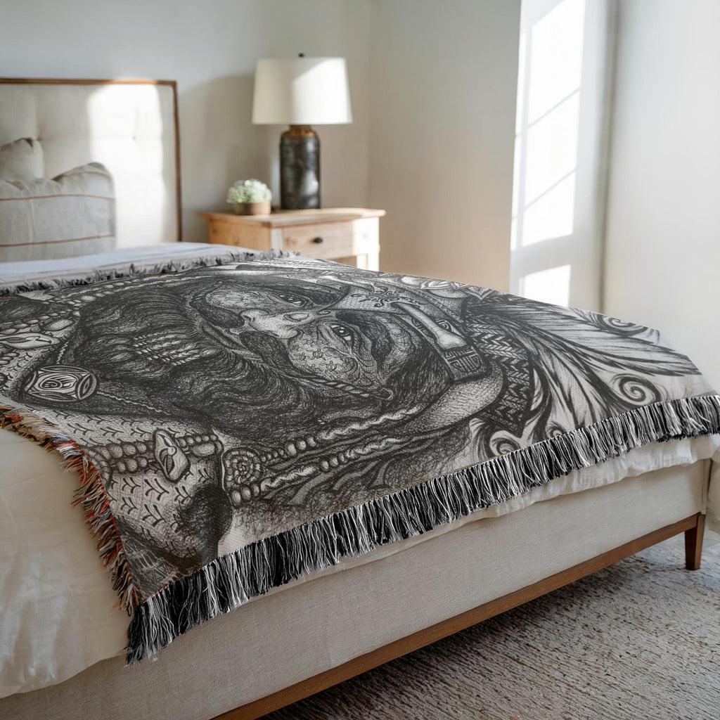 the-wisdom-keeper-of-competence-black-white-woven-blanket – Wisdom Keepers