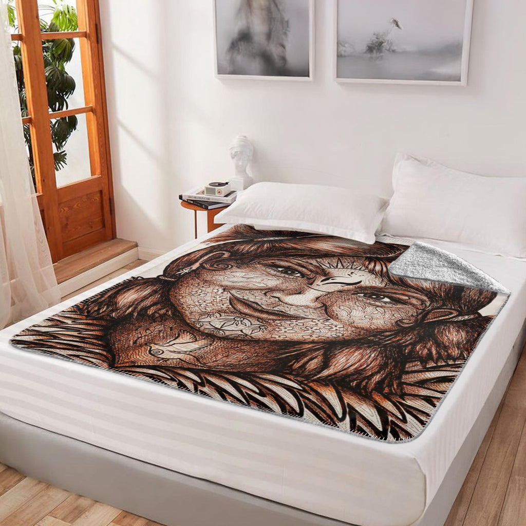 the-wisdom-keeper-of-idealism-brown-white-fleece-sherpa-blanket – Wisdom Keepers
