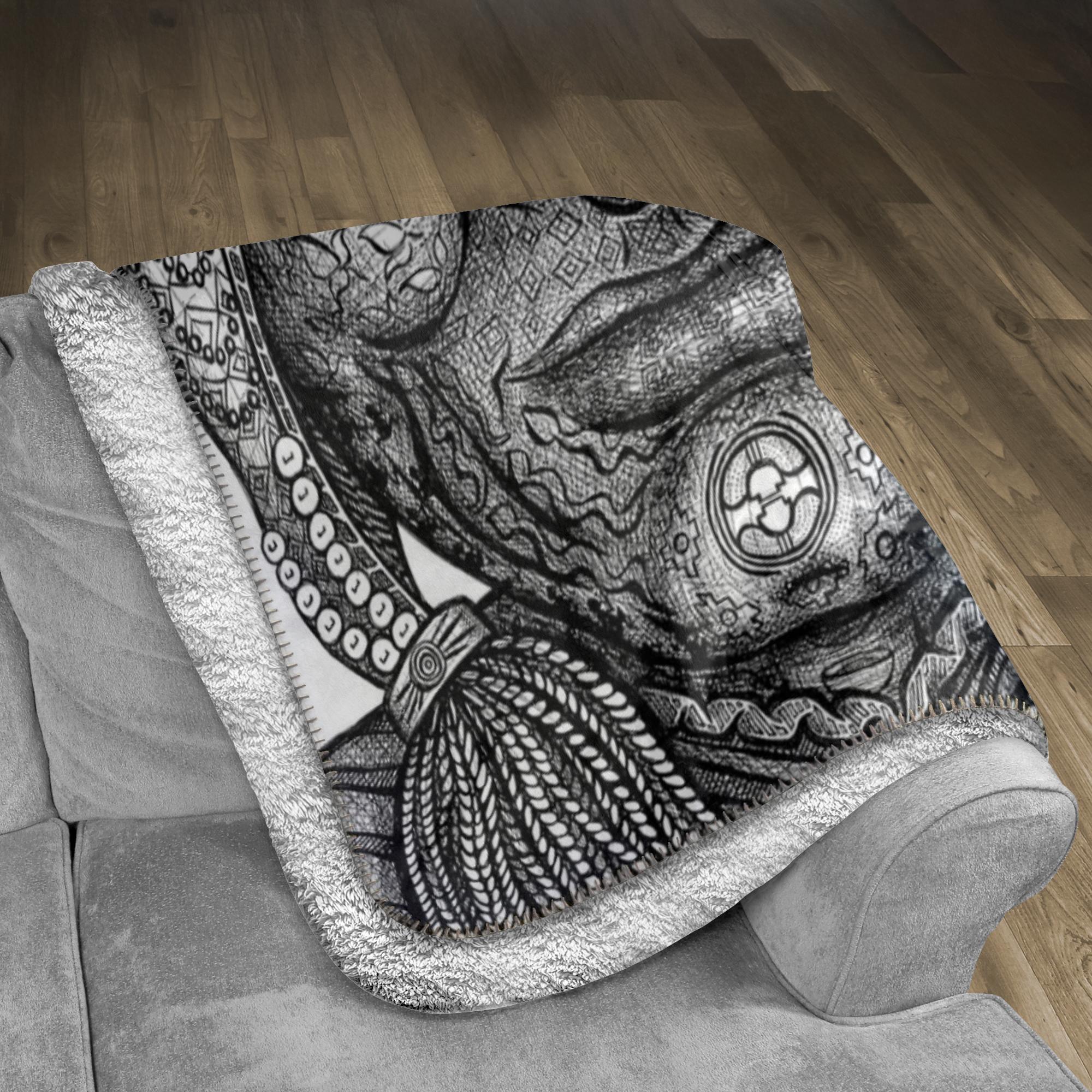 the-wisdom-keeper-of-preservation-black-white-fleece-sherpa-blanket – Wisdom Keepers
