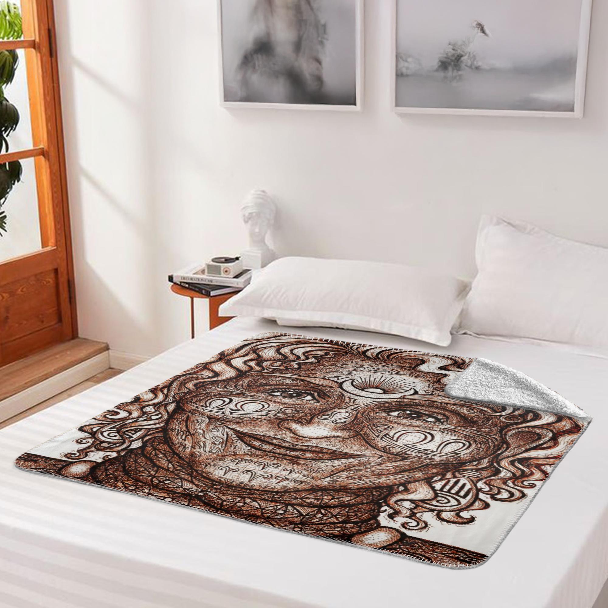 the-wisdom-keeper-of-intuition-brown-white-fleece-sherpa-blanket – Wisdom Keepers