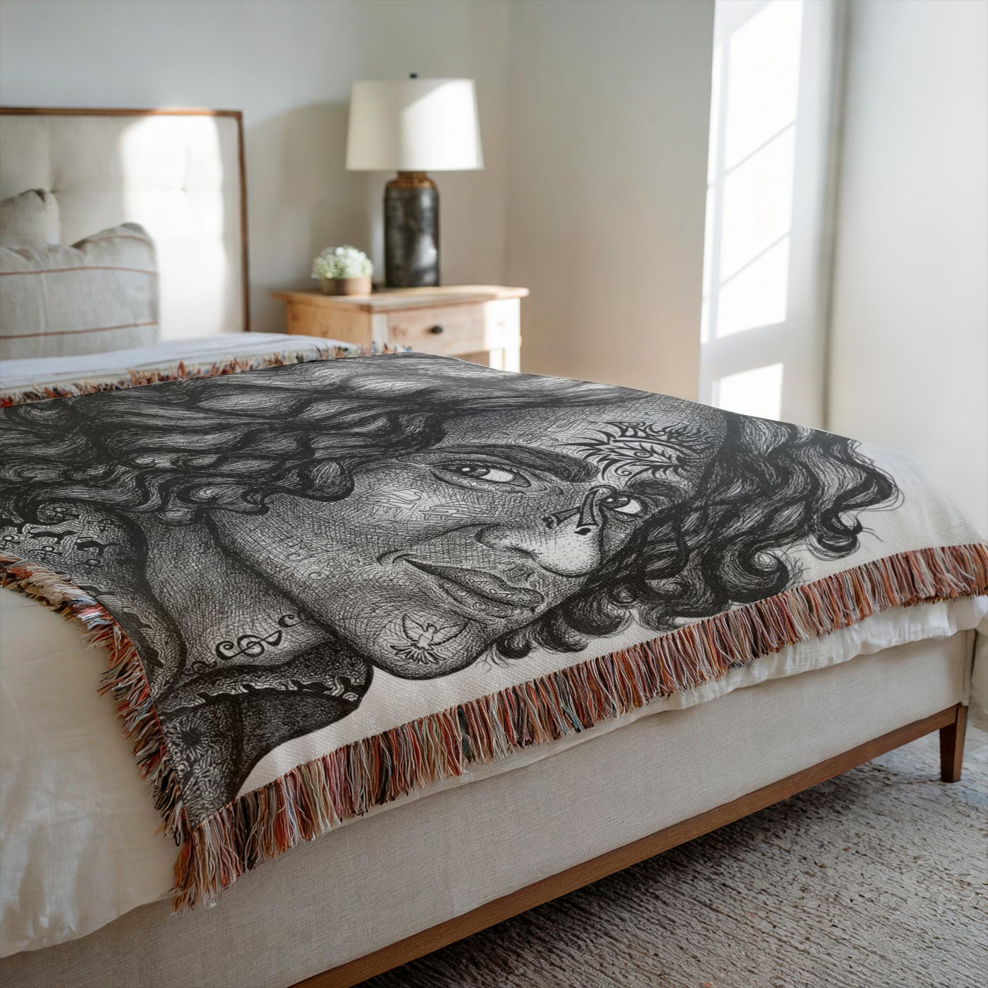 the-wisdom-keeper-of-enrichment-black-white-woven-blanket – Wisdom Keepers