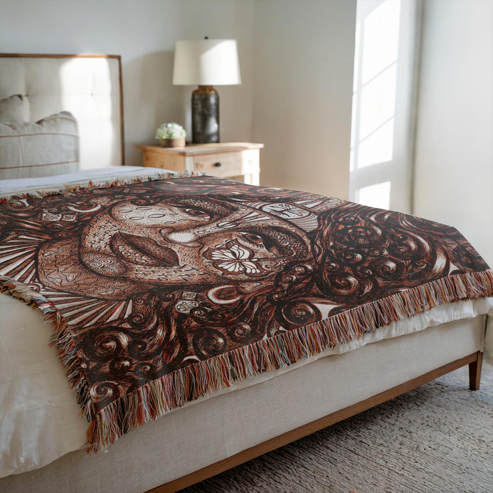 the-wisdom-keeper-of-determination-brown-white-woven-blanket – Wisdom Keepers