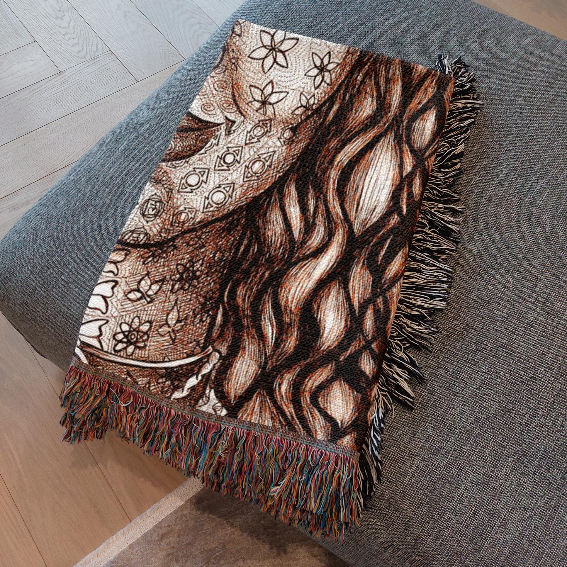 the-wisdom-keeper-of-magnetism-brown-white-woven-blanket – Wisdom Keepers