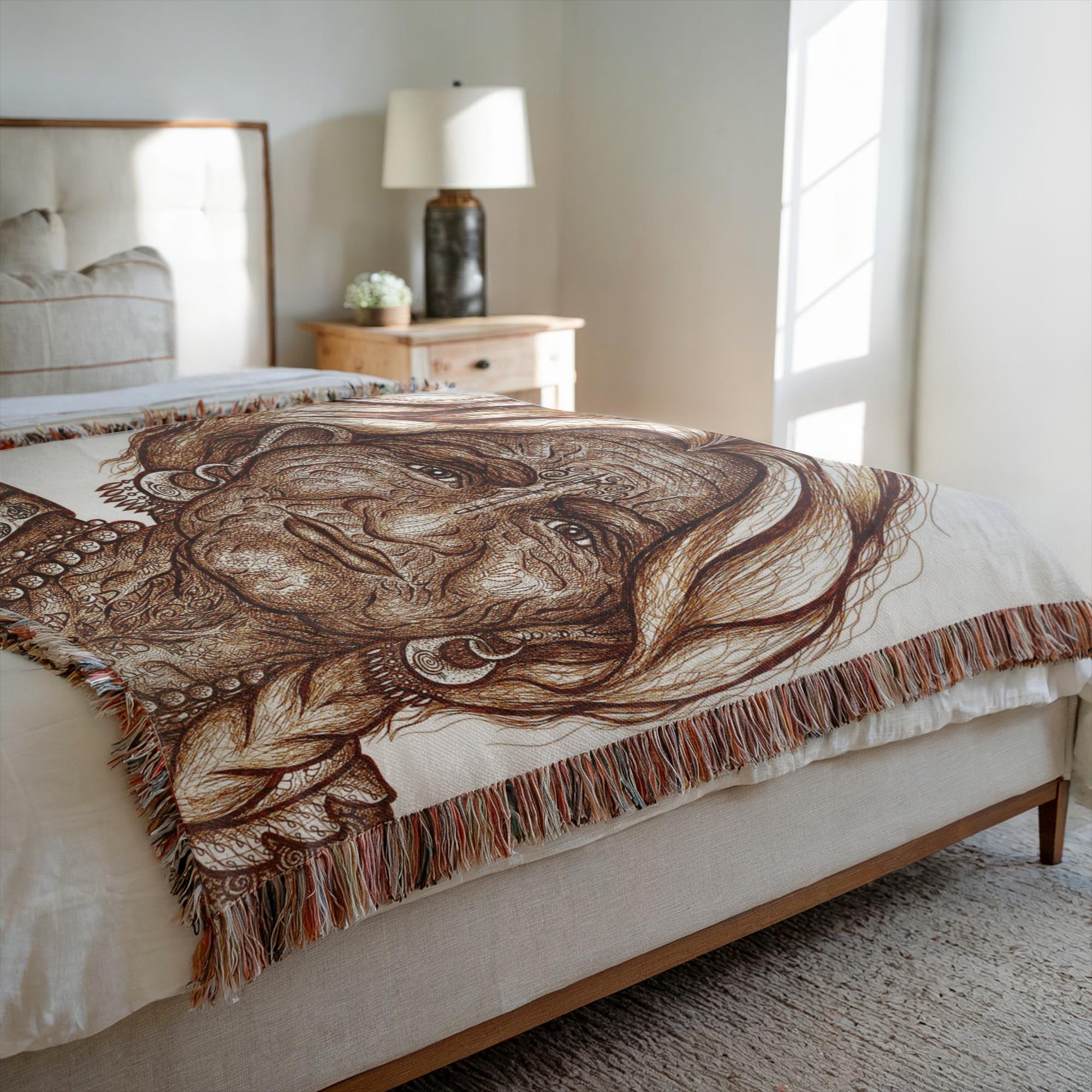 WK7_Brown_White_Woven_Blanket_50x60