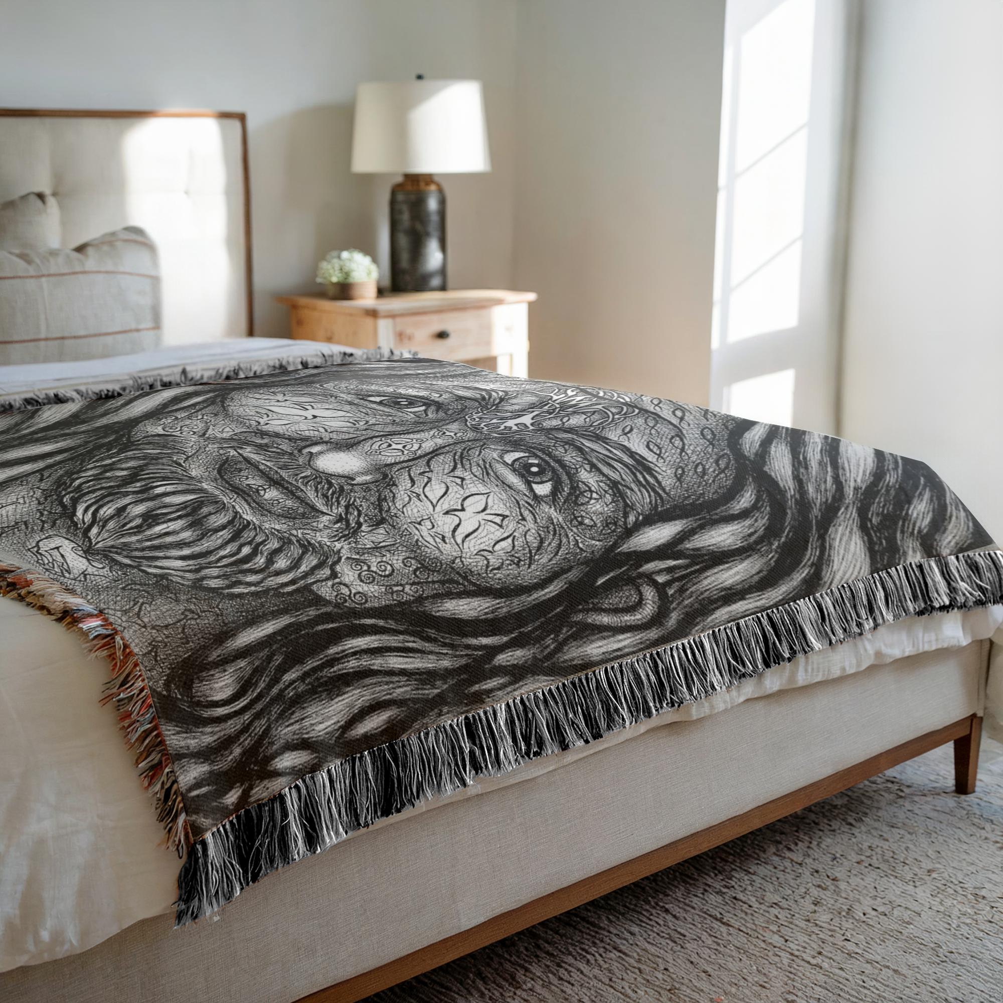 the-wisdom-keeper-of-authority-black-white-woven-blanket – Wisdom Keepers