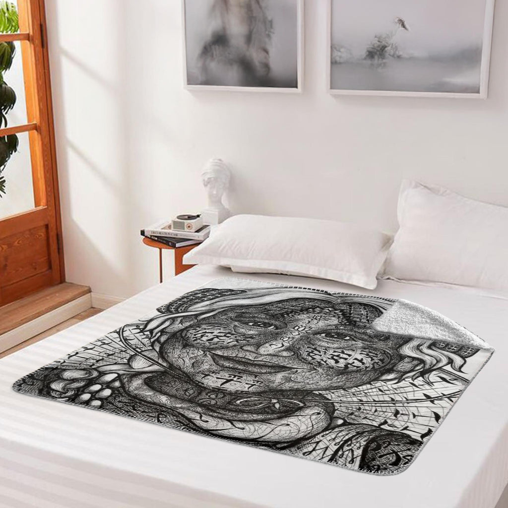 the-wisdom-keeper-of-inspiration-black-white-fleece-sherpa-blanket – Wisdom Keepers