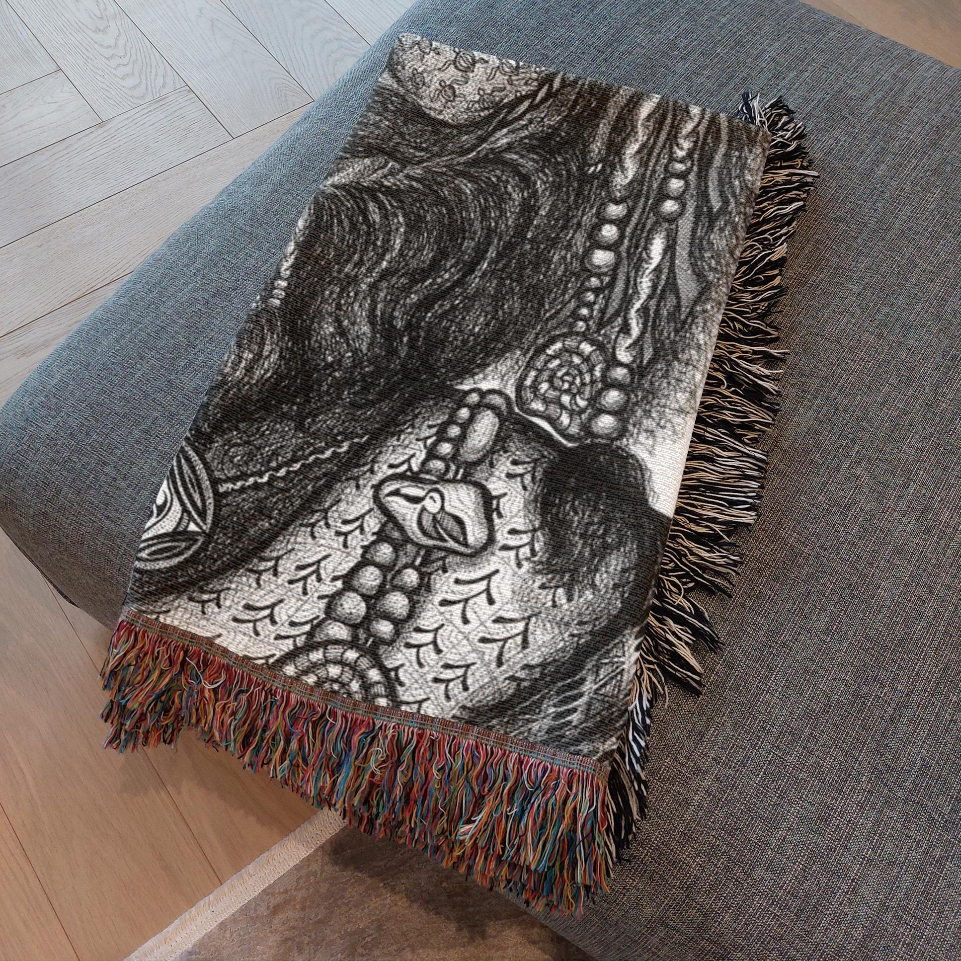the-wisdom-keeper-of-competence-black-white-woven-blanket – Wisdom Keepers