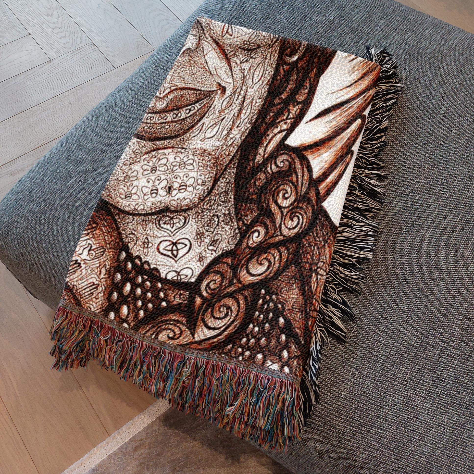 the-wisdom-keeper-of-peaceful-revolution-brown-white-woven-blanket – Wisdom Keepers