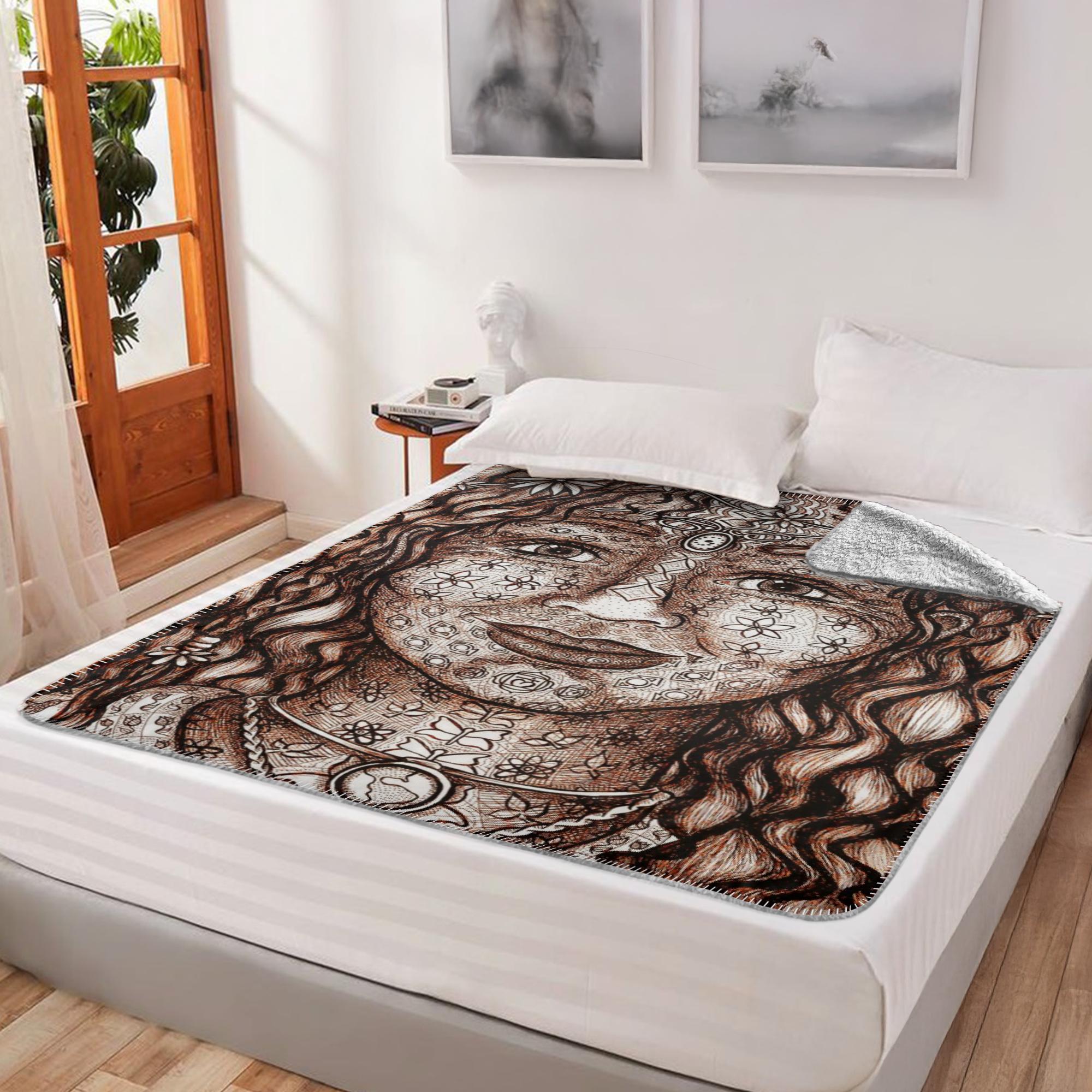 the-wisdom-keeper-of-magnetism-brown-white-fleece-sherpa-blanket – Wisdom Keepers