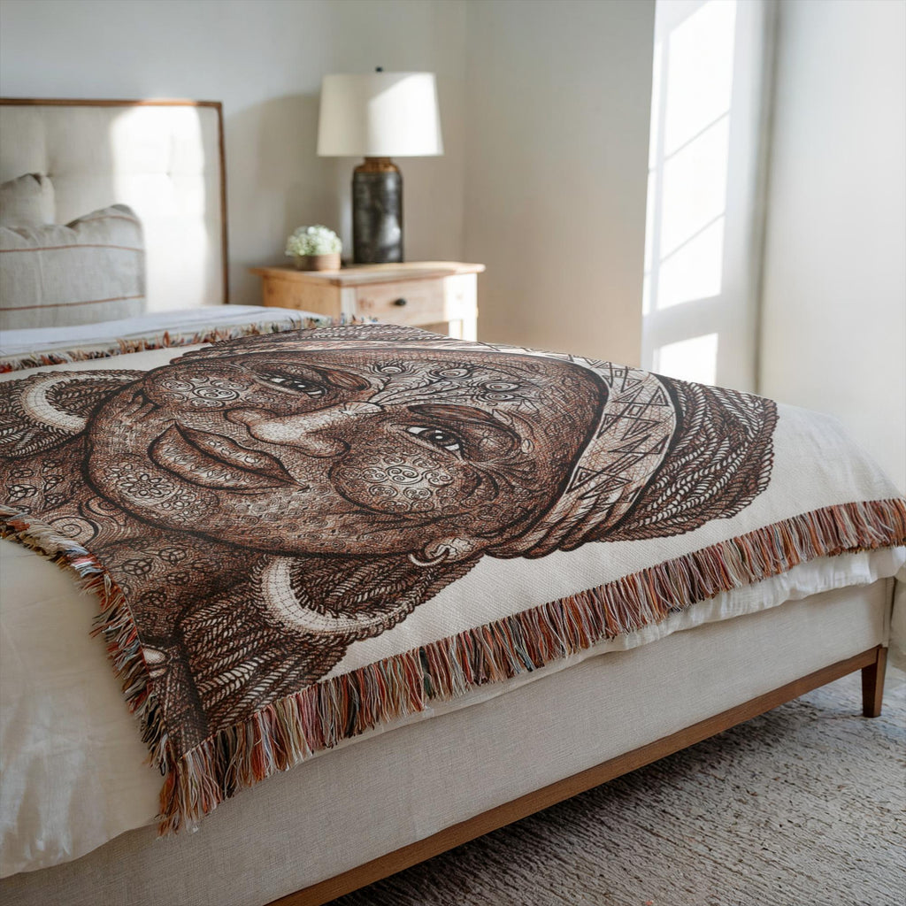 WK8_Brown_White_Woven_Blanket_50x60