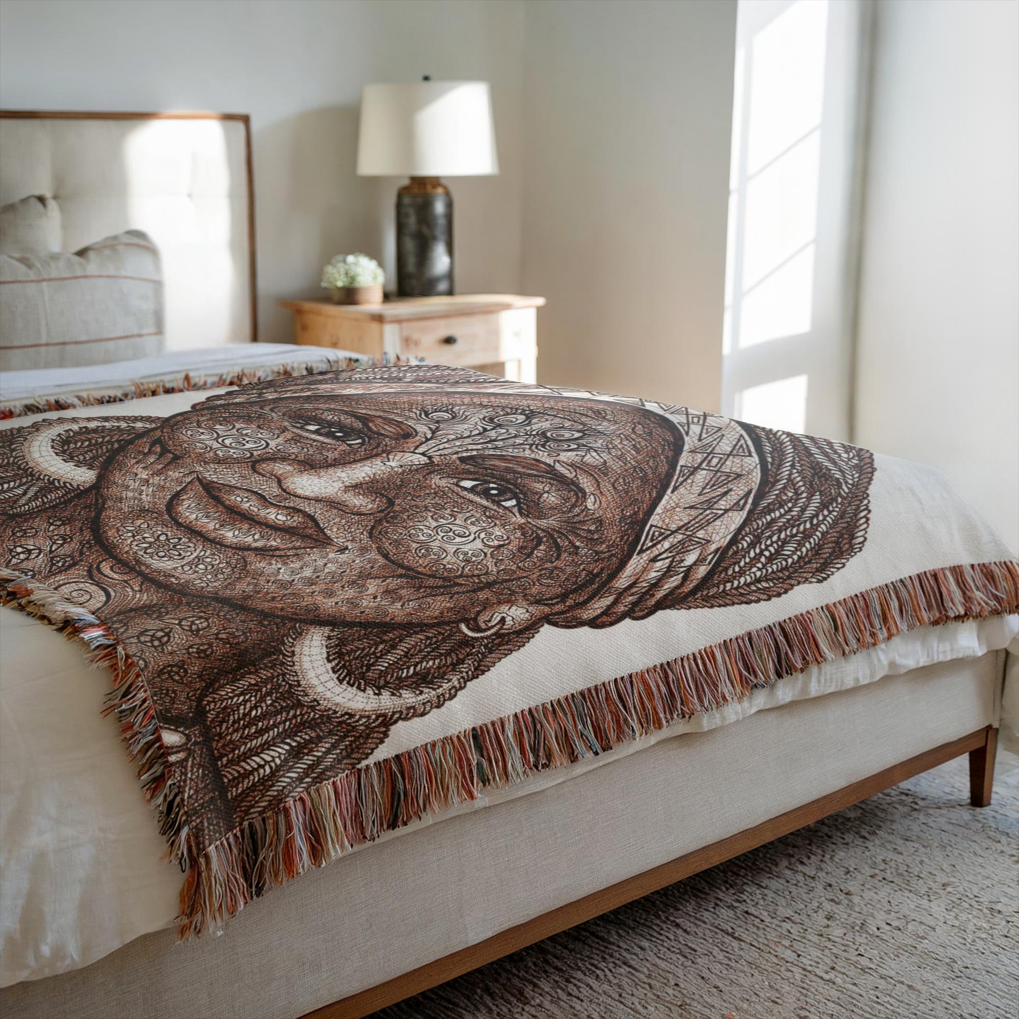 WK8_Brown_White_Woven_Blanket_50x60