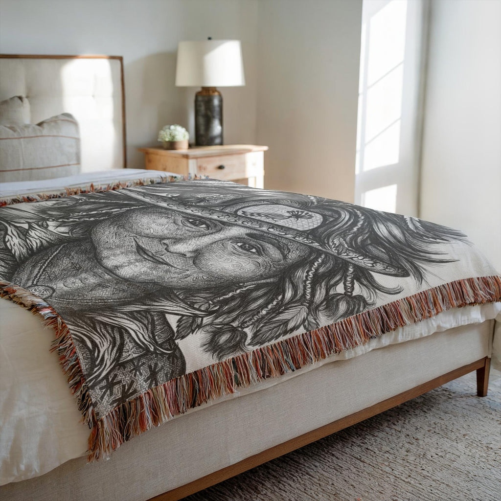 the-wisdom-keeper-of-integrity-black-white-woven-blanket – Wisdom Keepers