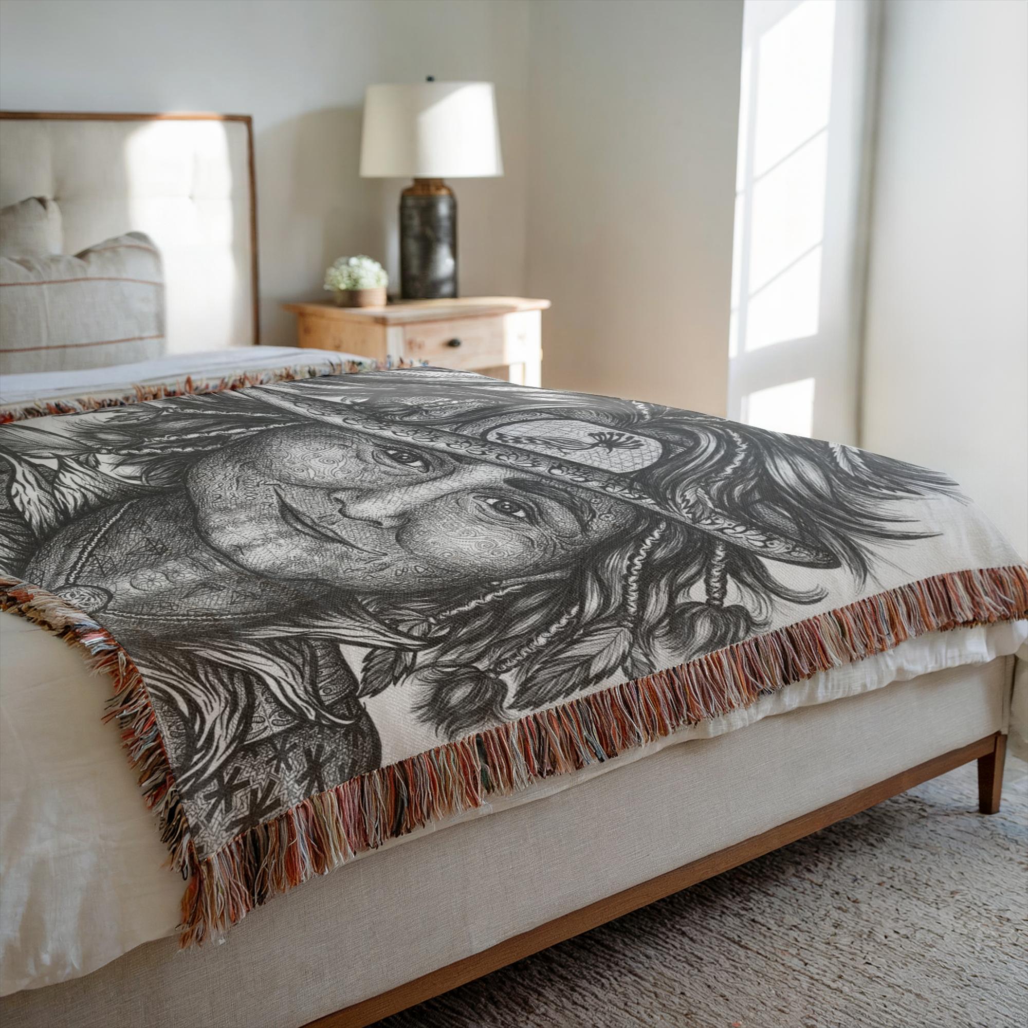 the-wisdom-keeper-of-integrity-black-white-woven-blanket – Wisdom Keepers