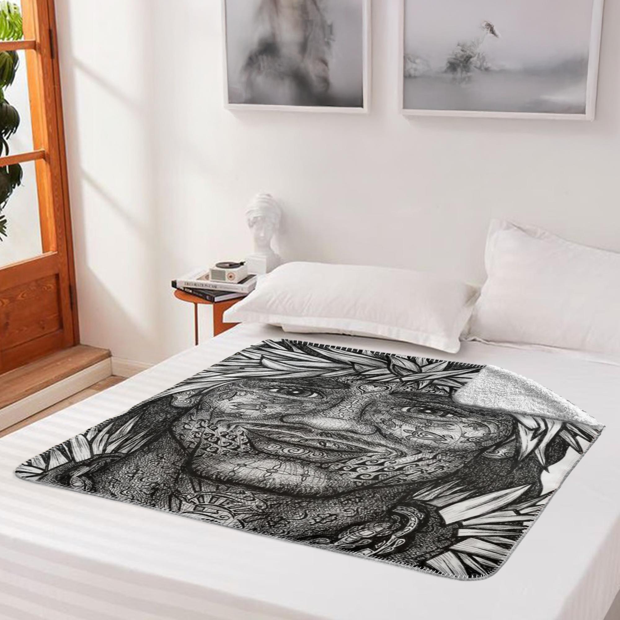 the-wisdom-keeper-of-vitality-black-white-fleece-sherpa-blanket – Wisdom Keepers