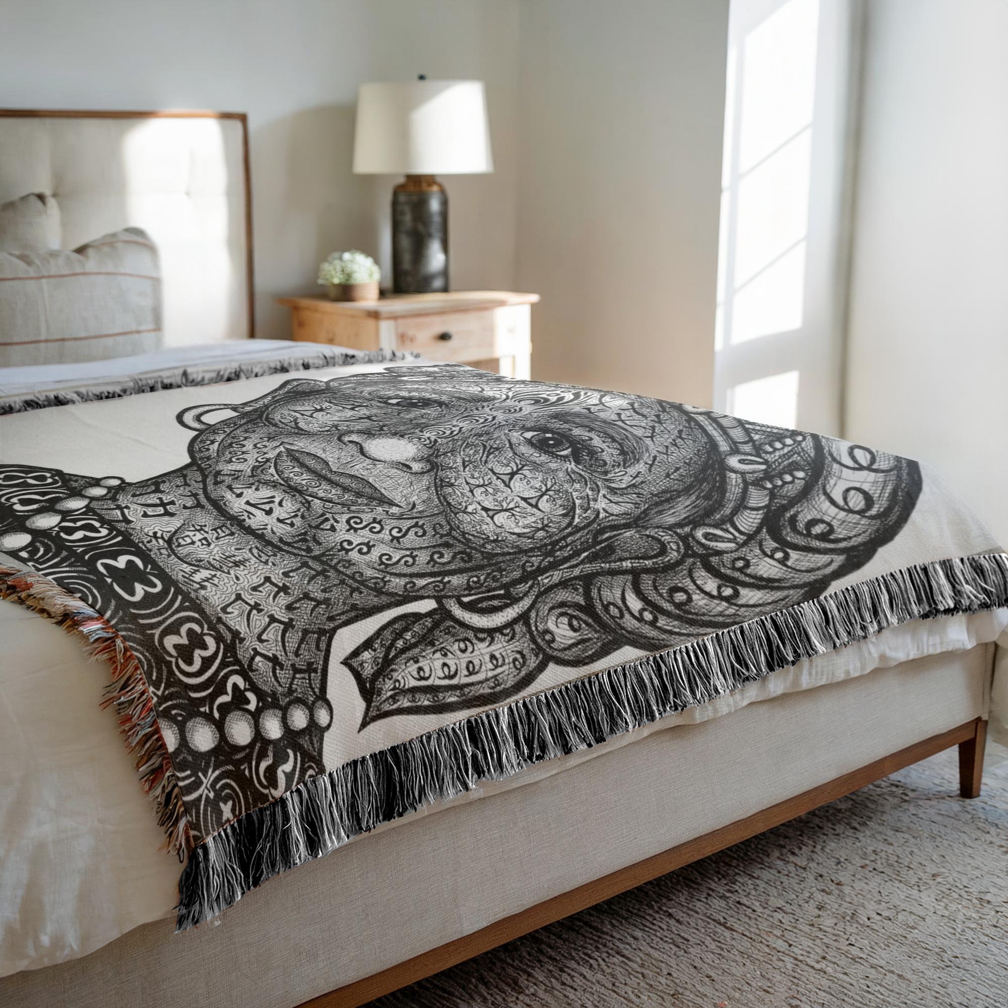 the-wisdom-keeper-of-justice-realistic-magic-black-white-woven-blanket – Wisdom Keepers