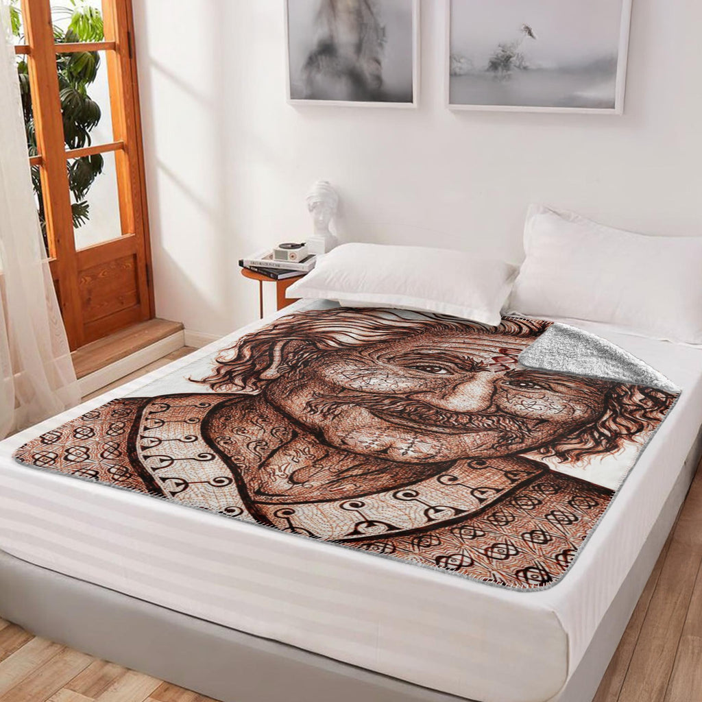 the-wisdom-keeper-of-invention-brown-white-fleece-sherpa-blanket – Wisdom Keepers