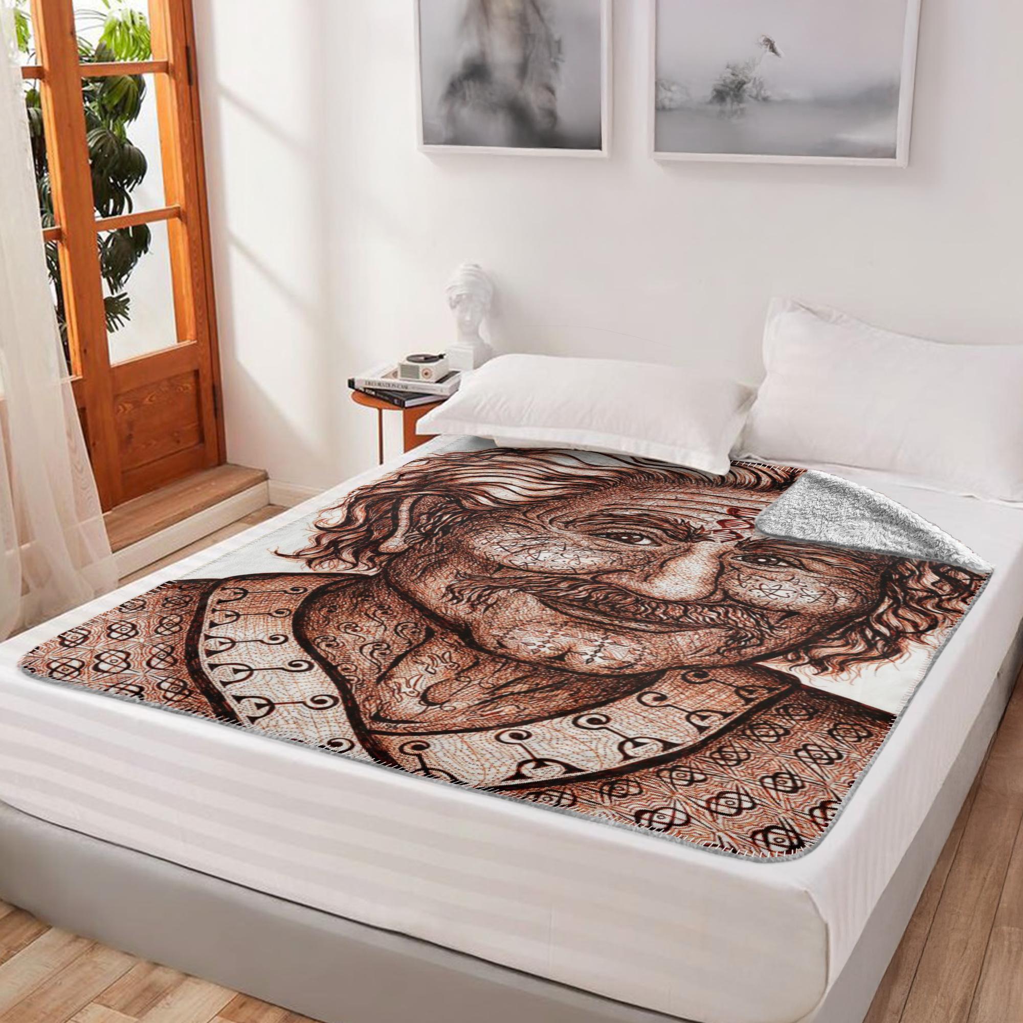 the-wisdom-keeper-of-invention-brown-white-fleece-sherpa-blanket – Wisdom Keepers