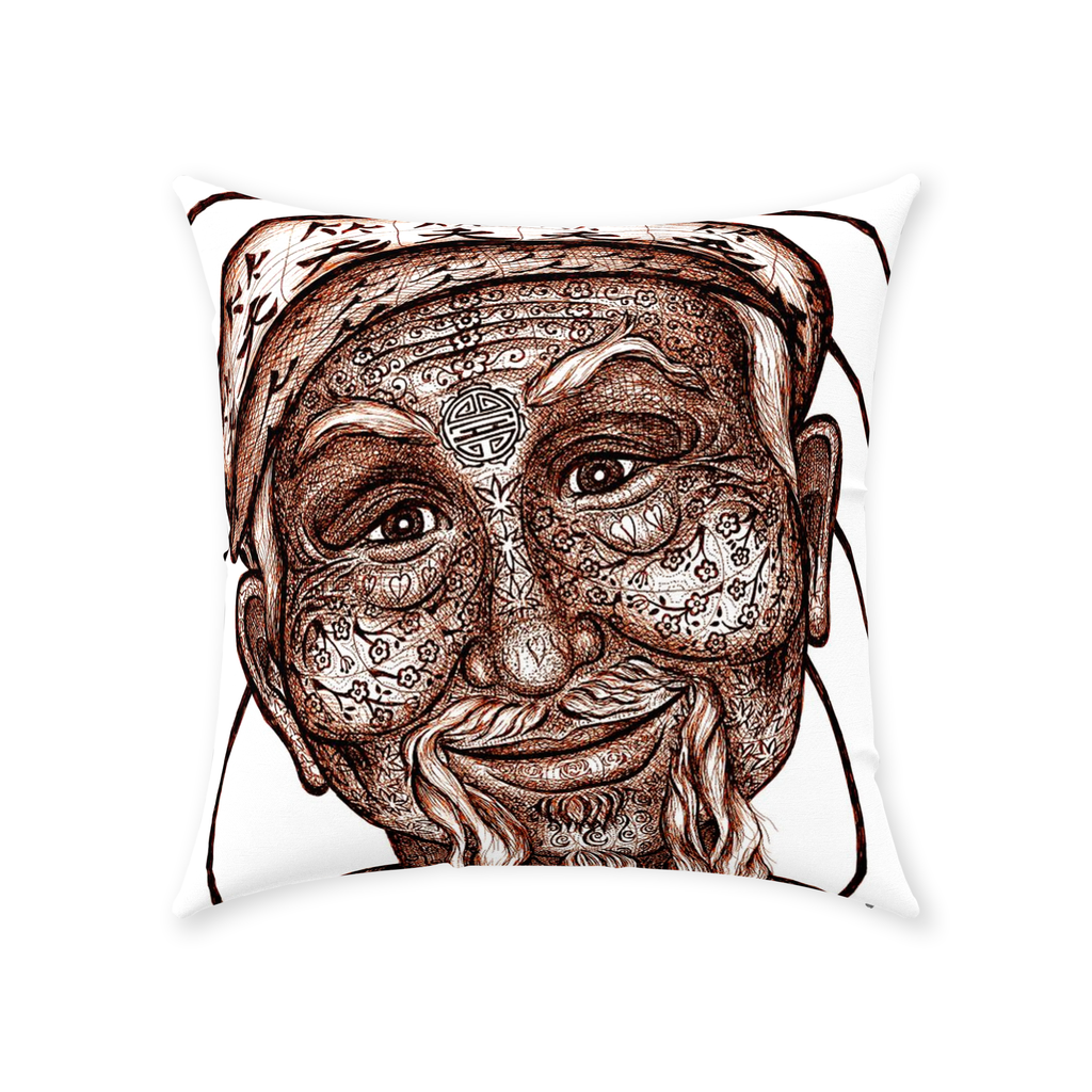 the-wisdom-keeper-of-patience-brown-white-cotton-twill-pillow – Wisdom Keepers