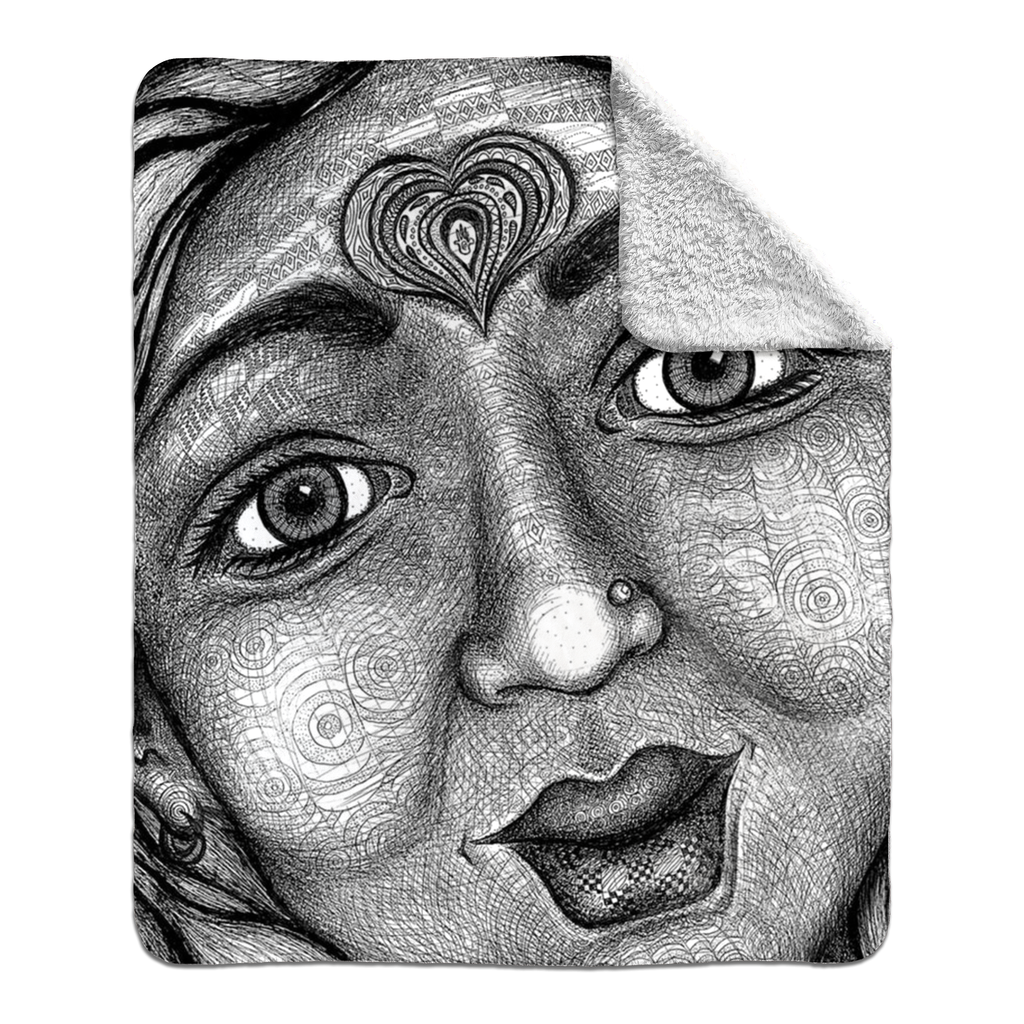 the-wisdom-keeper-of-graciousness-black-white-fleece-sherpa-blanket – Wisdom Keepers