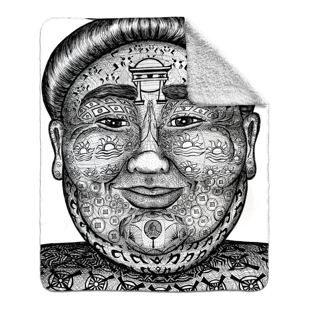 the-wisdom-keeper-of-strength-black-white-fleece-sherpa-blanket – Wisdom Keepers
