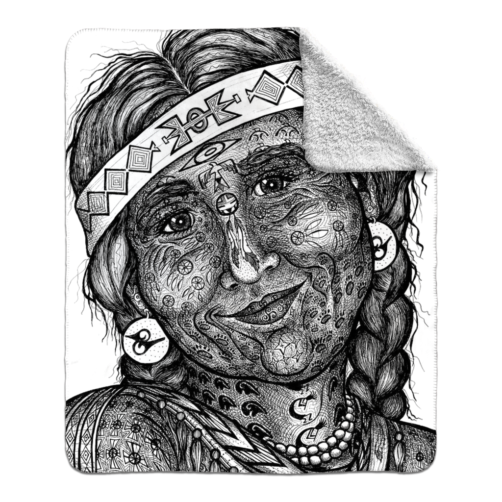 the-wisdom-keeper-of-altruism-black-white-fleece-sherpa-blanket – Wisdom Keepers