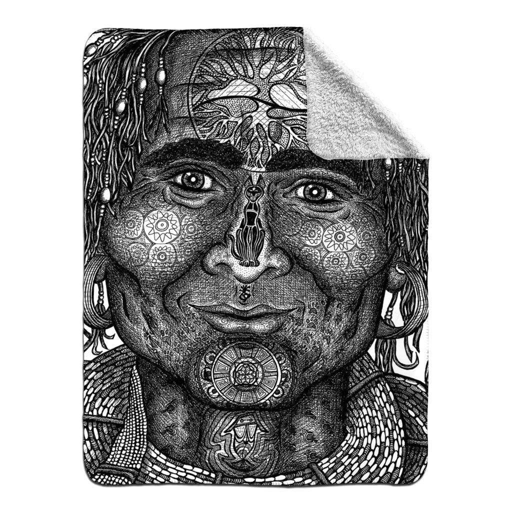 the-wisdom-keeper-of-resolve-black-white-fleece-sherpa-blanket – Wisdom Keepers