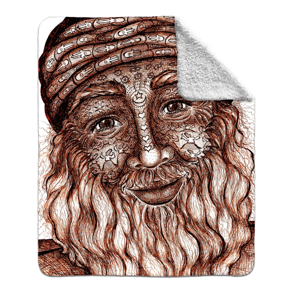the-wisdom-keeper-of-acceptance-brown-white-fleece-sherpa-blanket – Wisdom Keepers