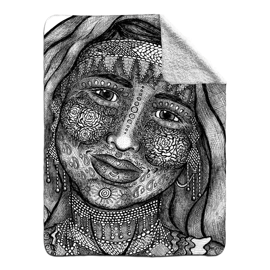 the-wisdom-keeper-of-empathy-black-white-fleece-sherpa-blanket – Wisdom Keepers