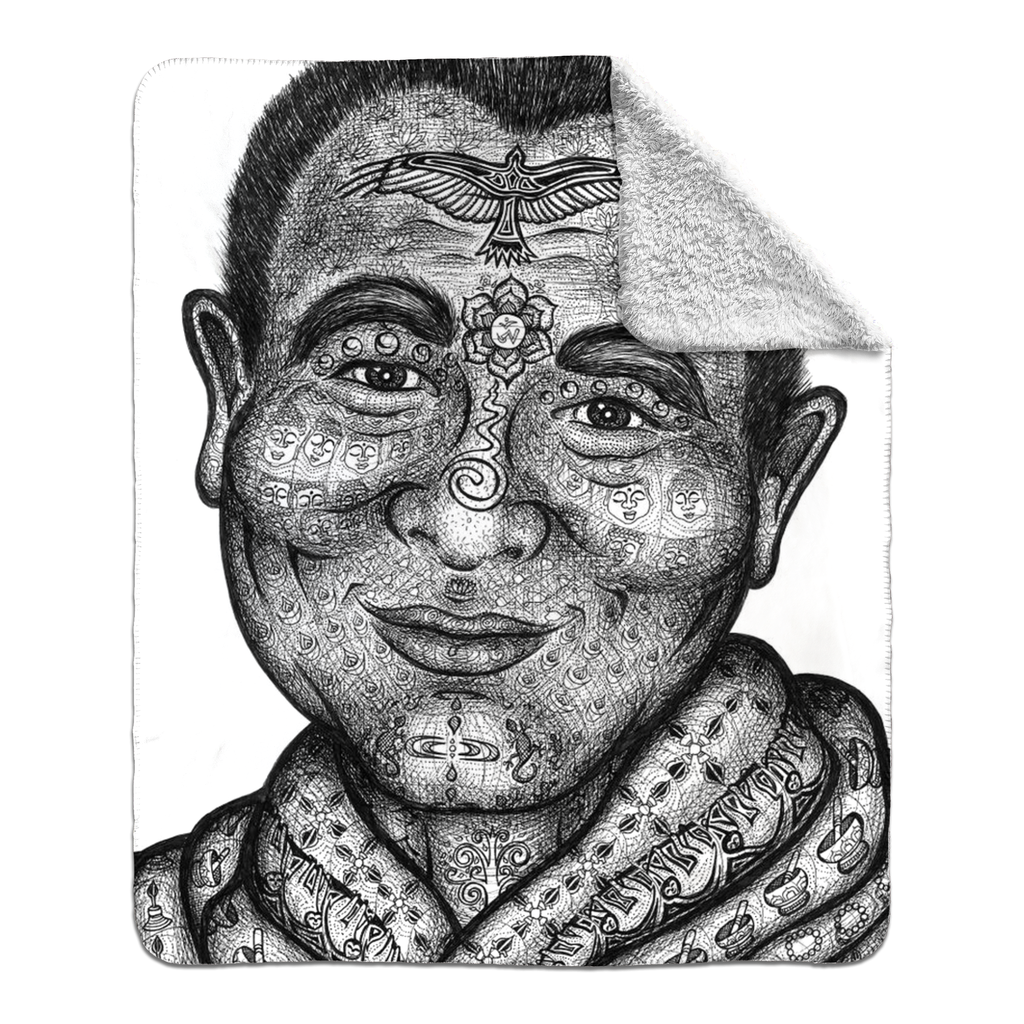 the-wisdom-keeper-of-mindfulness-black-white-fleece-sherpa-blanket – Wisdom Keepers