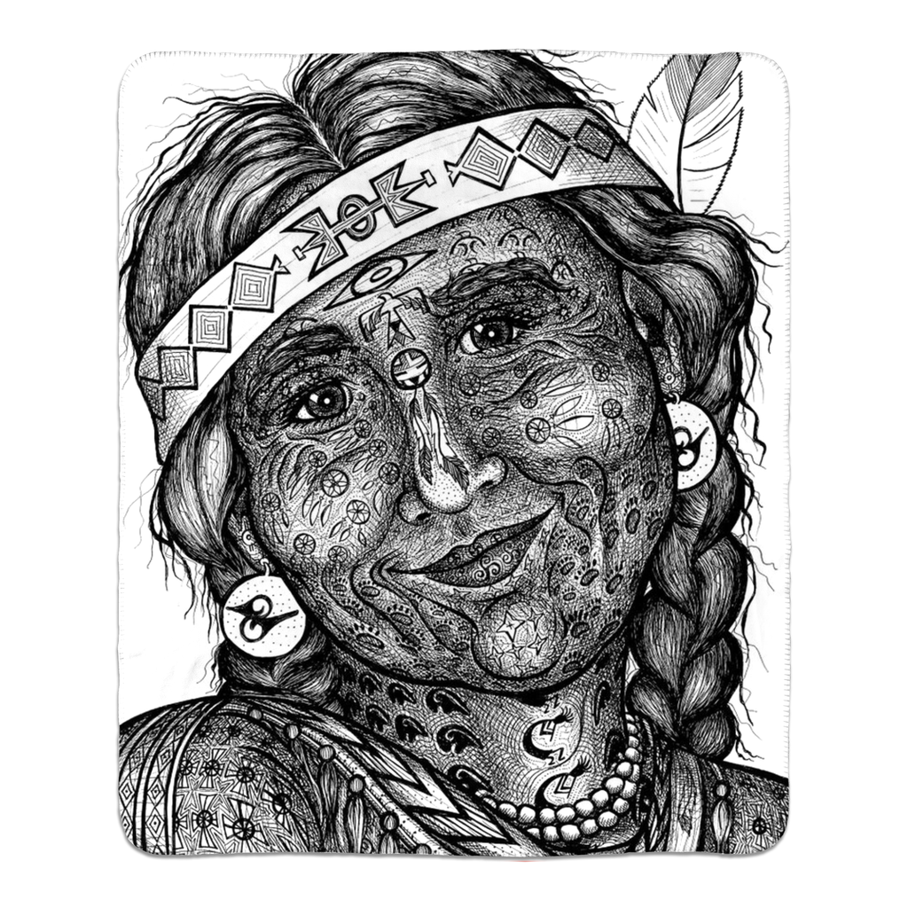 the-wisdom-keeper-of-altruism-black-white-fleece-sherpa-blanket – Wisdom Keepers