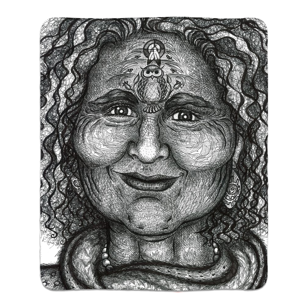 the-wisdom-keeper-of-resourcefulness-wisdom-black-white-fleece-sherpa-blanket – Wisdom Keepers