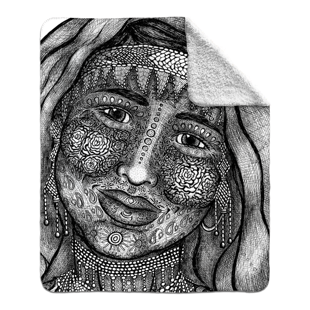 the-wisdom-keeper-of-empathy-black-white-fleece-sherpa-blanket – Wisdom Keepers