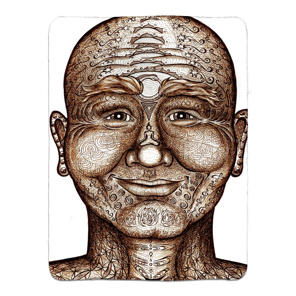 the-wisdom-keeper-of-non-attachment-celebration-brown-white-fleece-sherpa-blanket – Wisdom Keepers