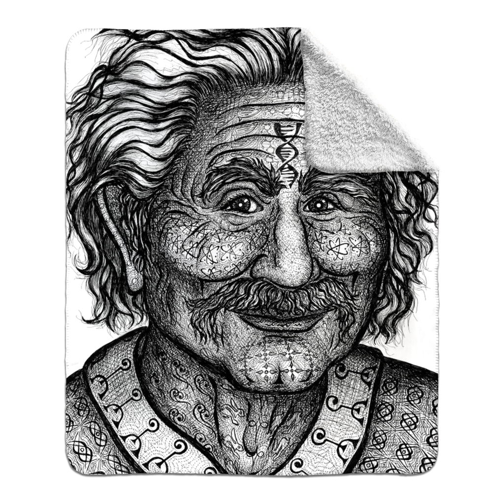 the-wisdom-keeper-of-invention-black-white-fleece-sherpa-blanket – Wisdom Keepers
