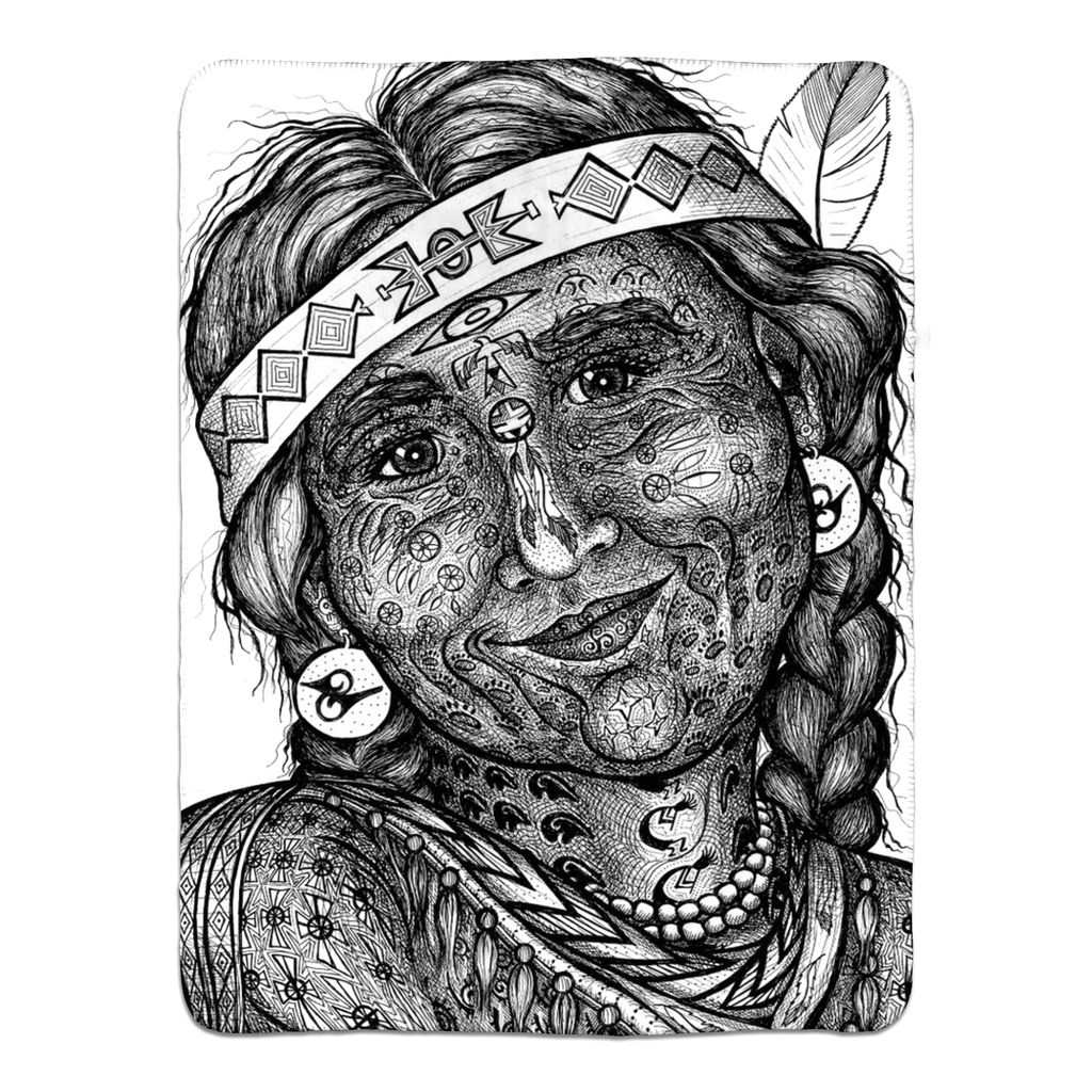the-wisdom-keeper-of-altruism-black-white-fleece-sherpa-blanket – Wisdom Keepers