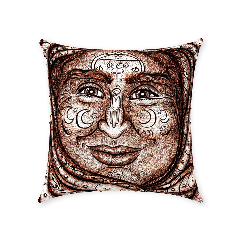 WK6_Brown_White_Cotton_Twill_Pillow-18x18