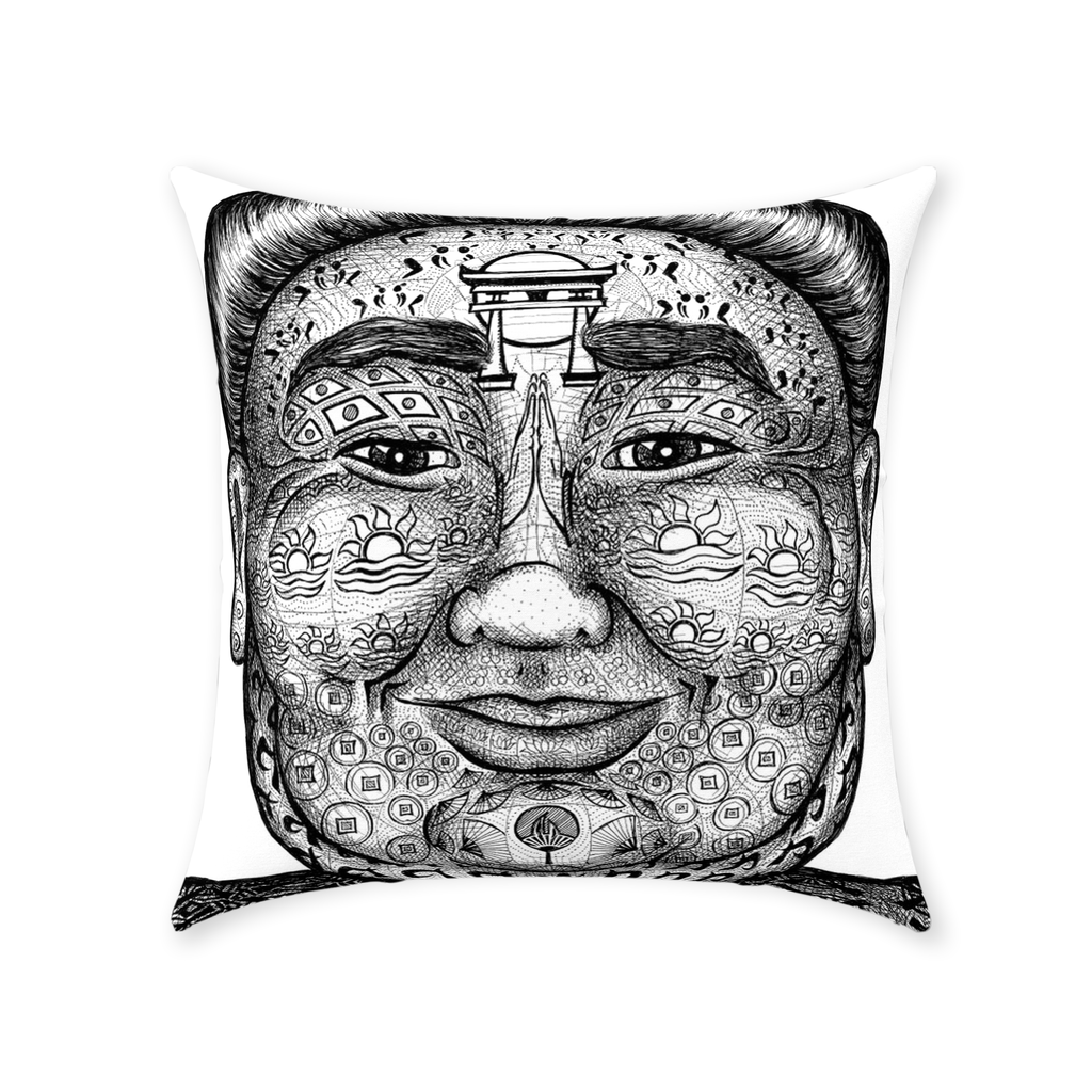 the-wisdom-keeper-of-strength-black-white-cotton-twill-pillow – Wisdom Keepers