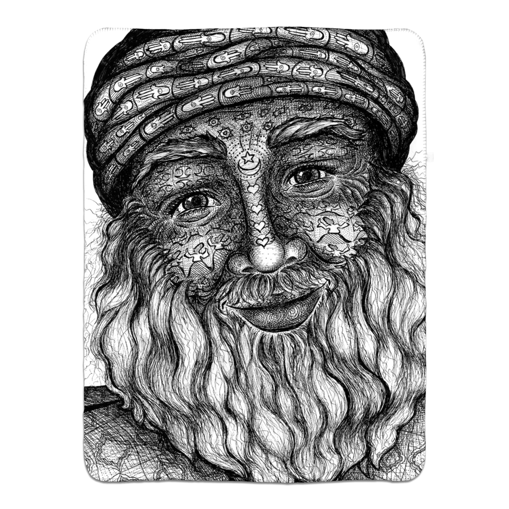 the-wisdom-keeper-of-acceptance-black-white-fleece-sherpa-blanket – Wisdom Keepers