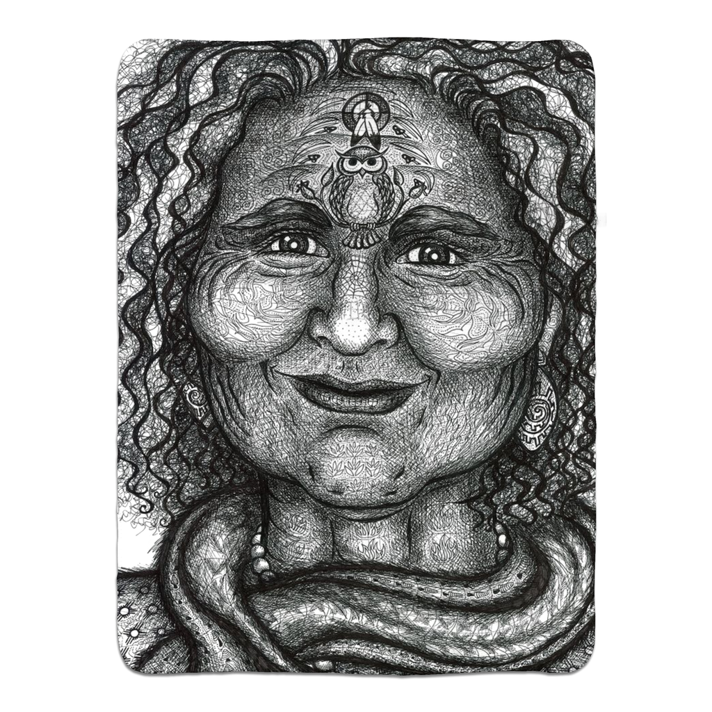 the-wisdom-keeper-of-resourcefulness-wisdom-black-white-fleece-sherpa-blanket – Wisdom Keepers
