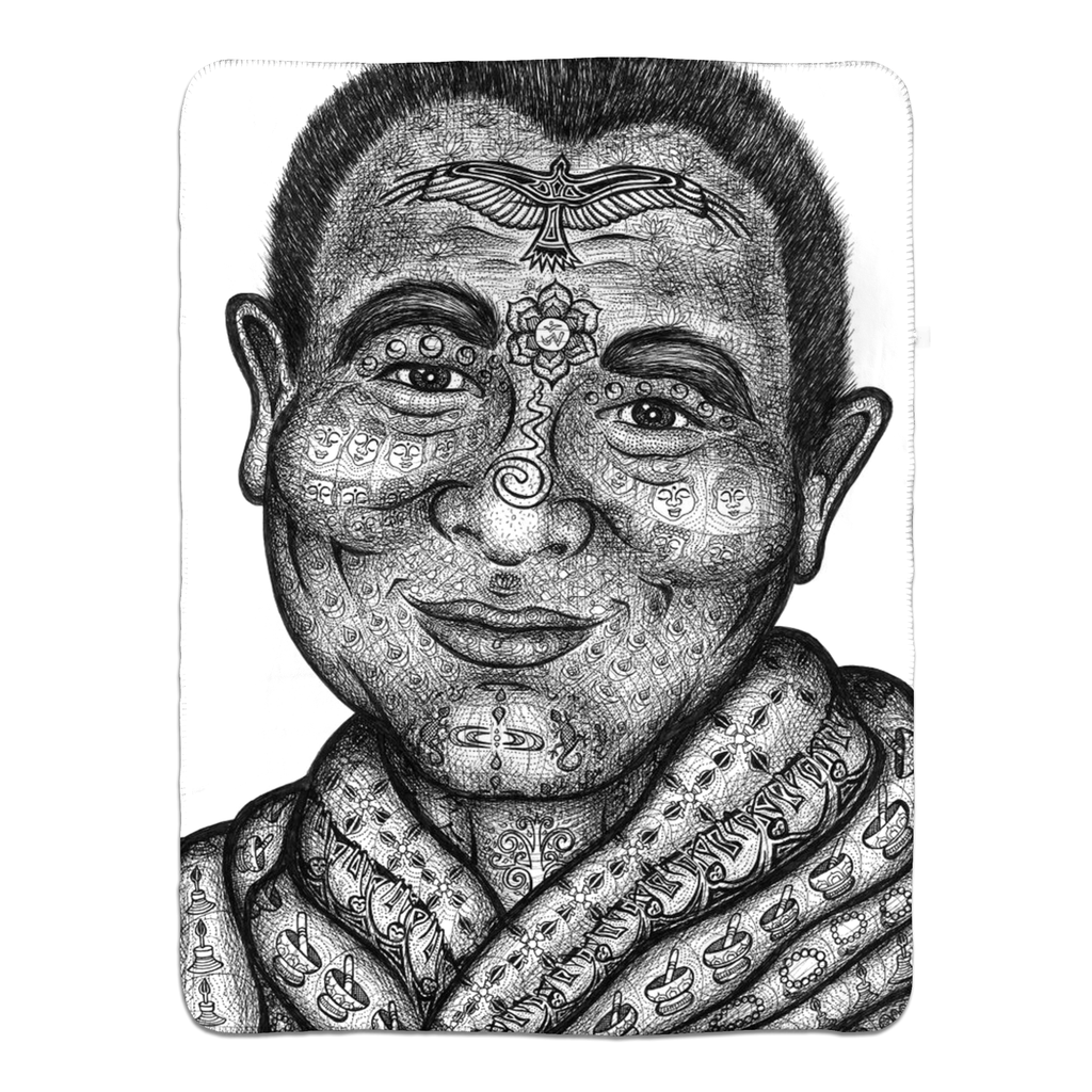 the-wisdom-keeper-of-mindfulness-black-white-fleece-sherpa-blanket – Wisdom Keepers